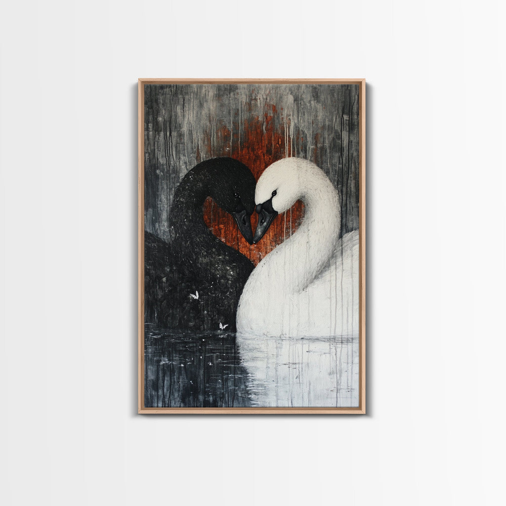 Two Swans in Love Canvas Print