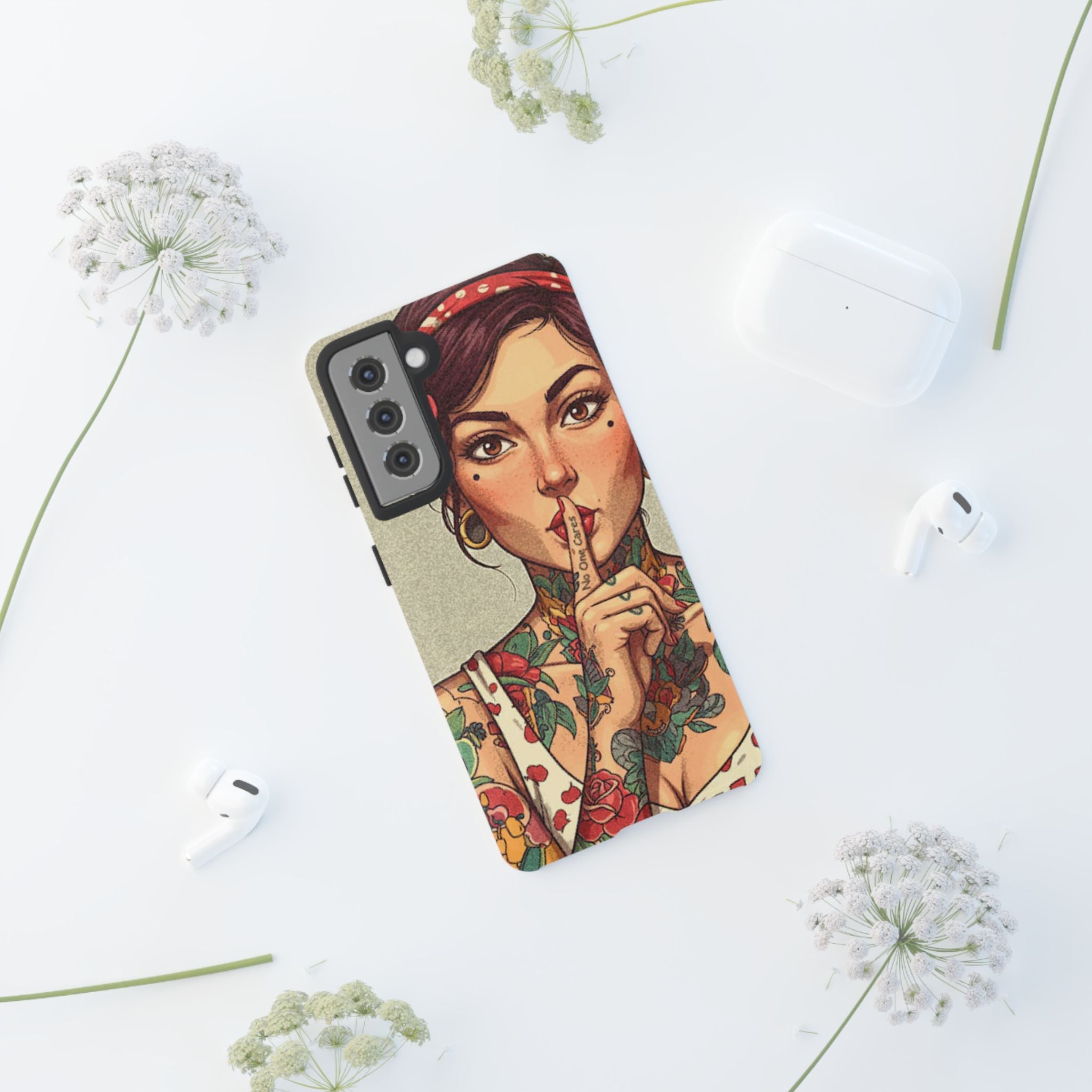 Shh No One Cares Tough Phone Case