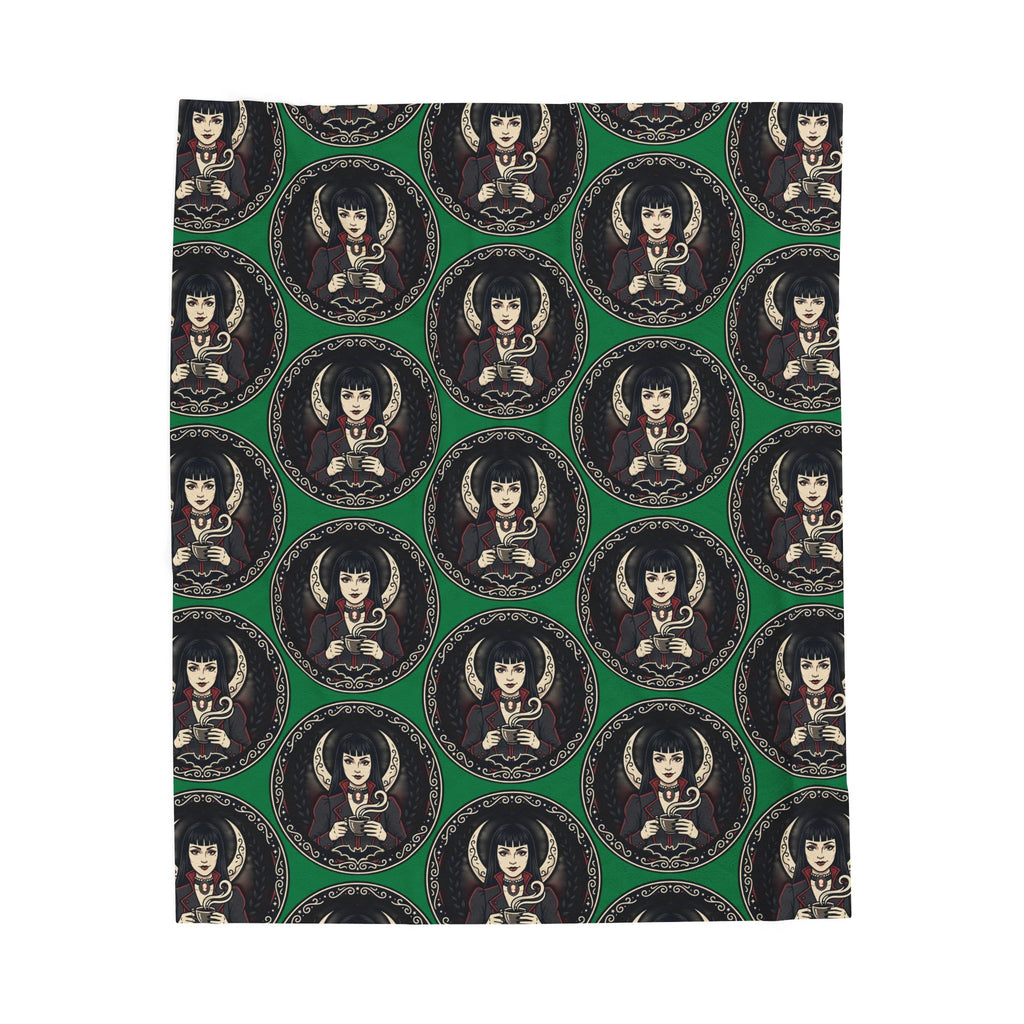 Gothic Doll Velveteen Throw Blanket