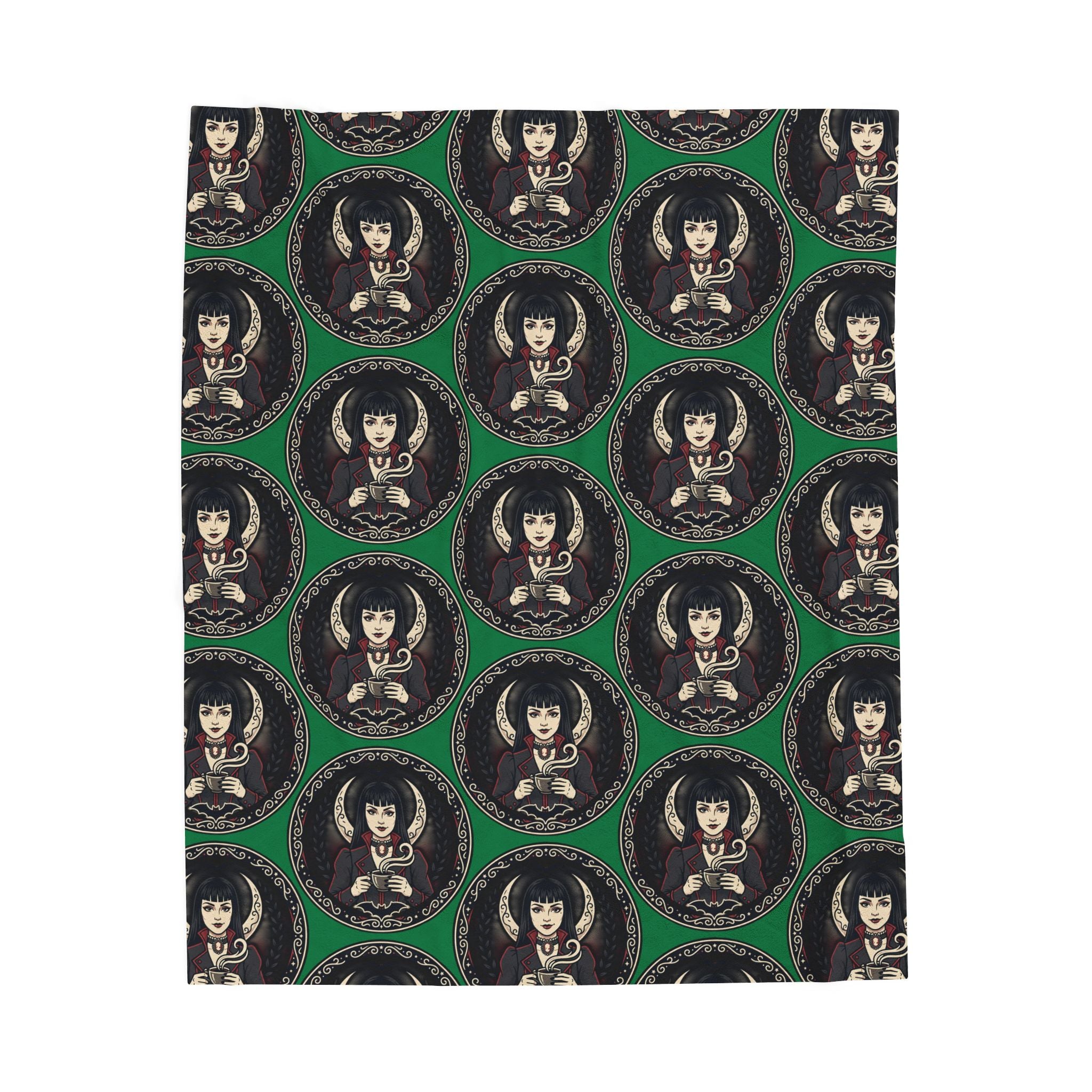 Gothic Doll Velveteen Throw Blanket