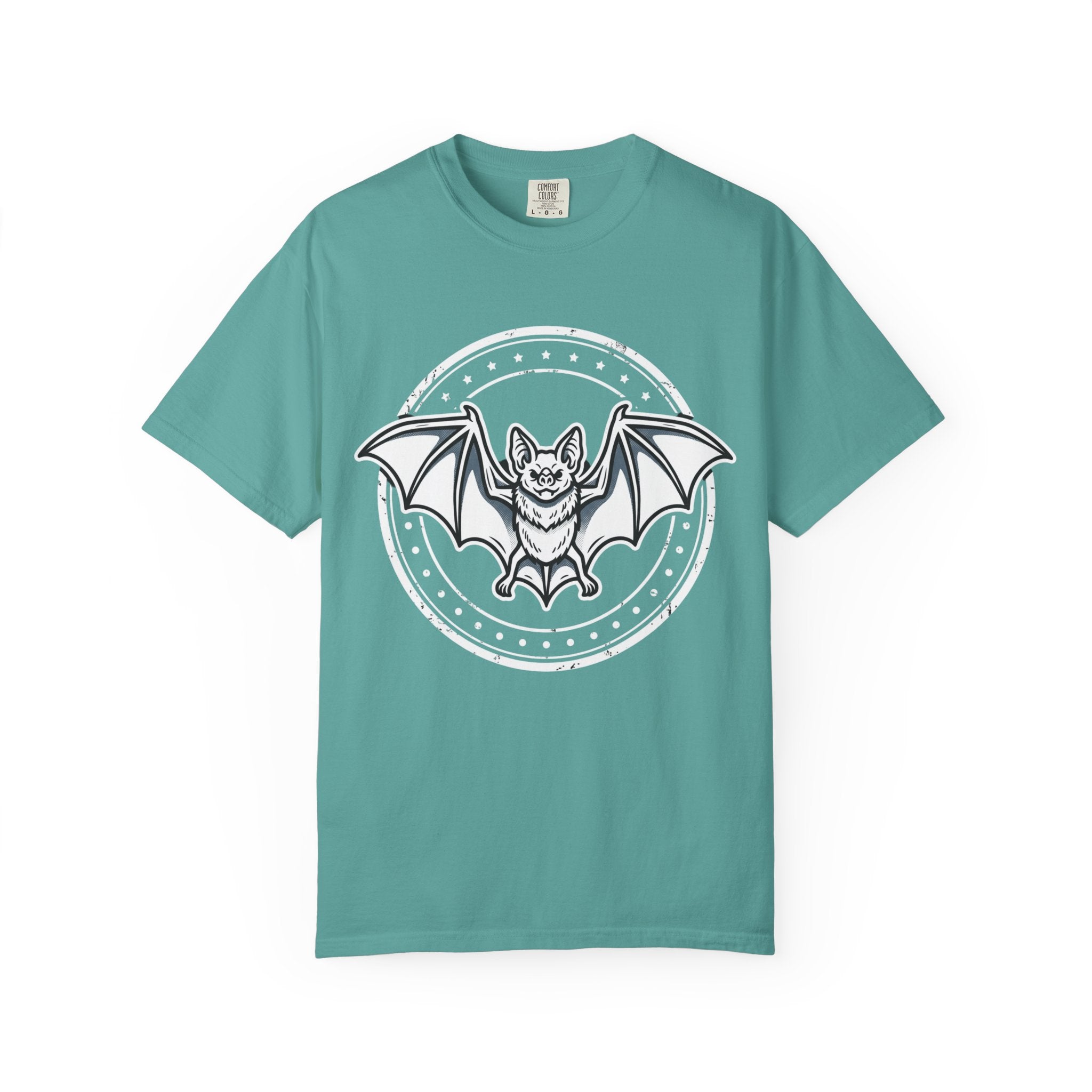 Bat Emblem Graphic Tee — Heavyweight Garment-Dyed Comfort Colors