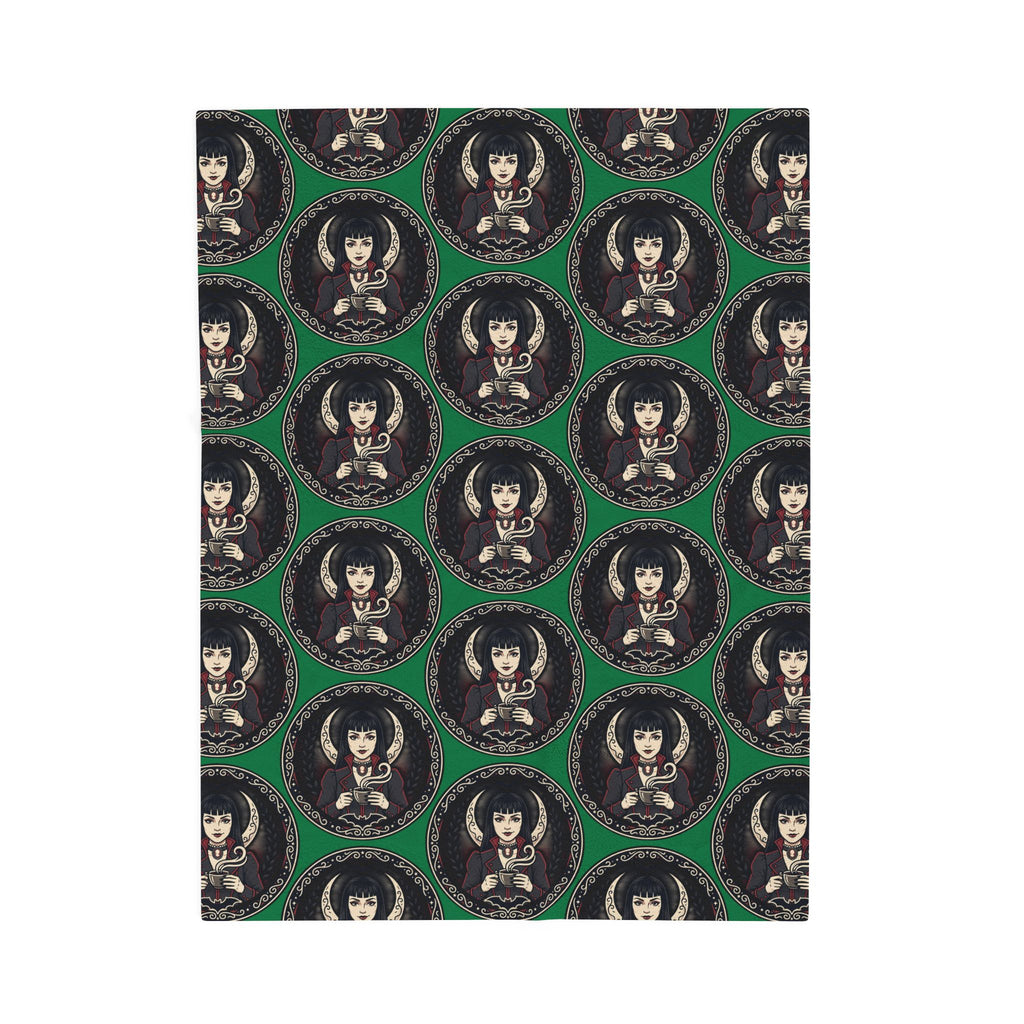 Gothic Doll Velveteen Throw Blanket