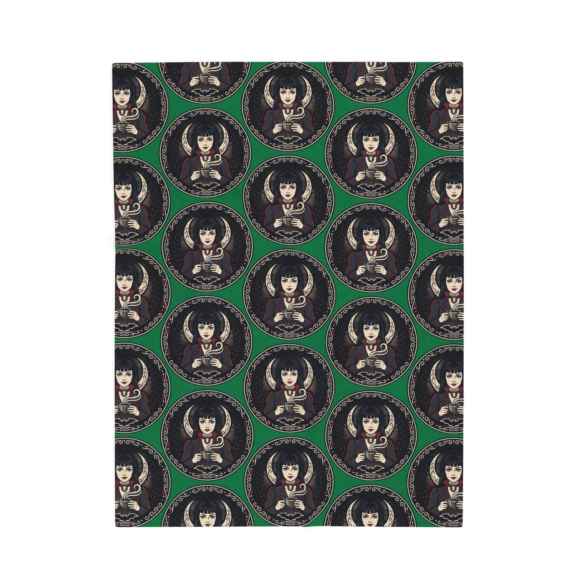 Gothic Doll Velveteen Throw Blanket