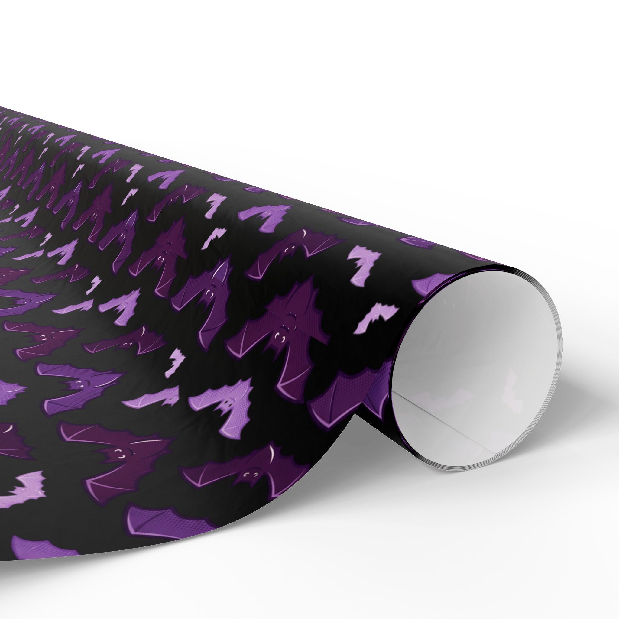 Gothic Bat Wrapping Paper — Purple & Black Gift Wrap