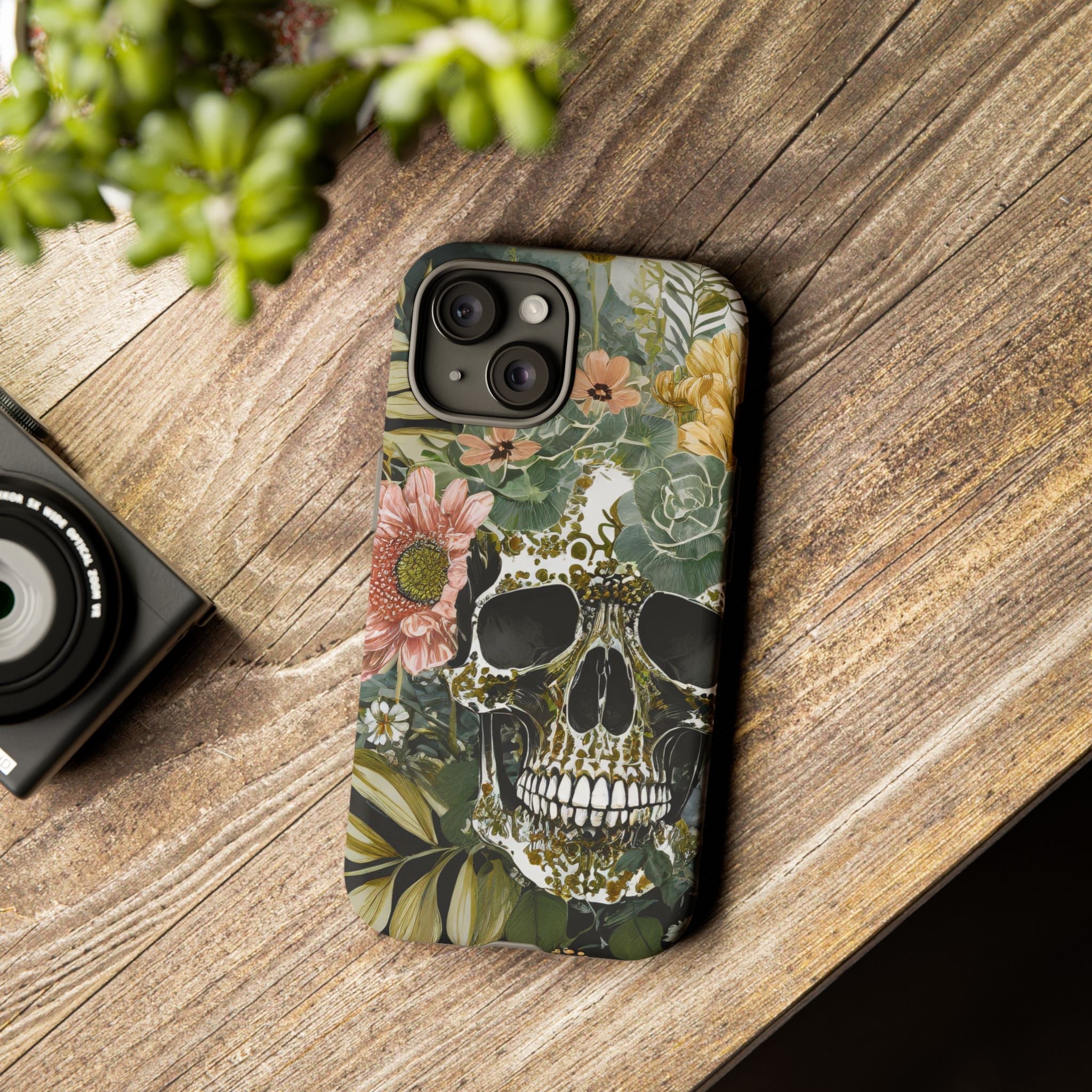 Floral Skull Tough Phone Case