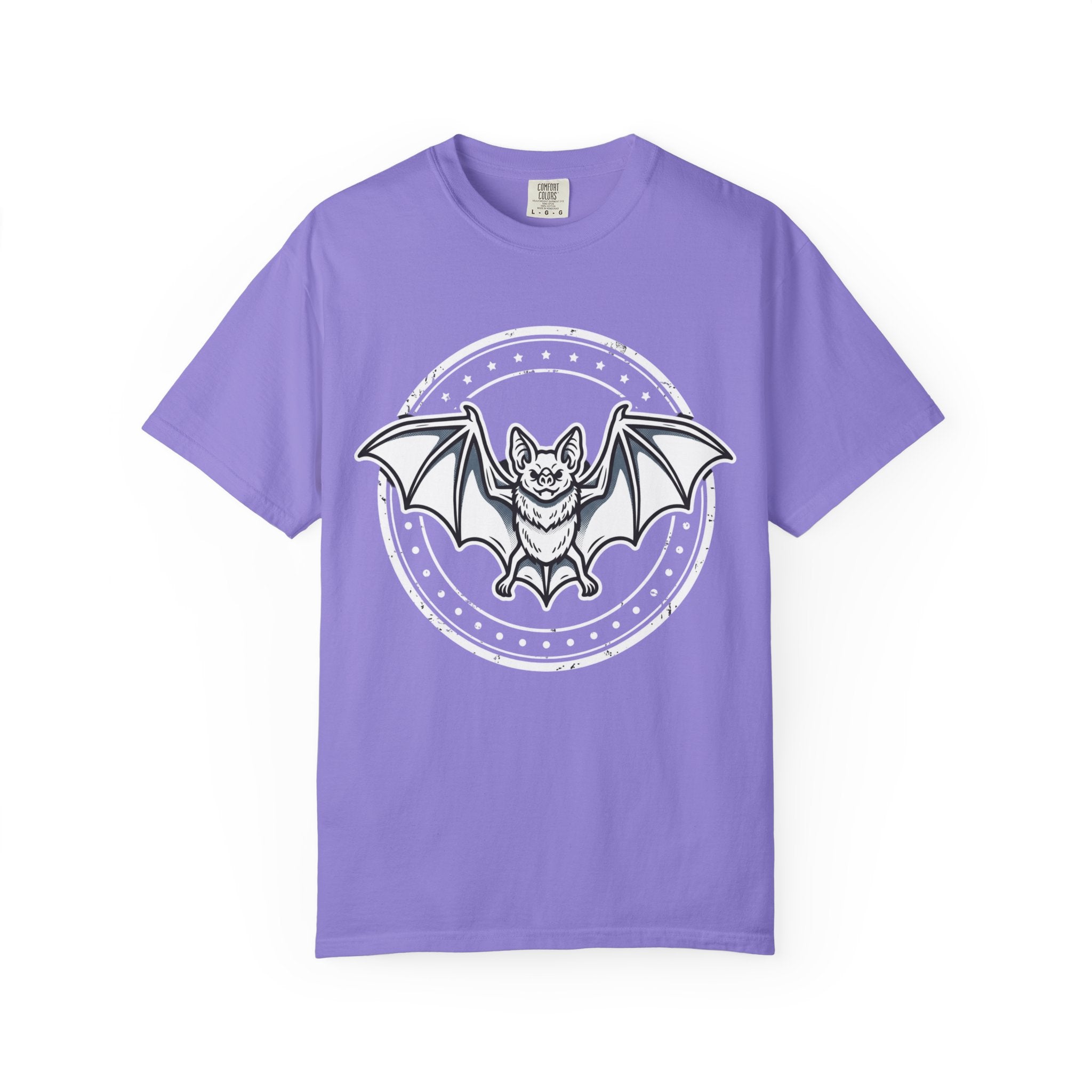 Bat Emblem Graphic Tee — Heavyweight Garment-Dyed Comfort Colors