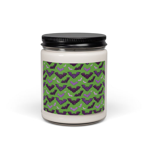 Bat Pattern Soy Candle — 9oz Scented Jar