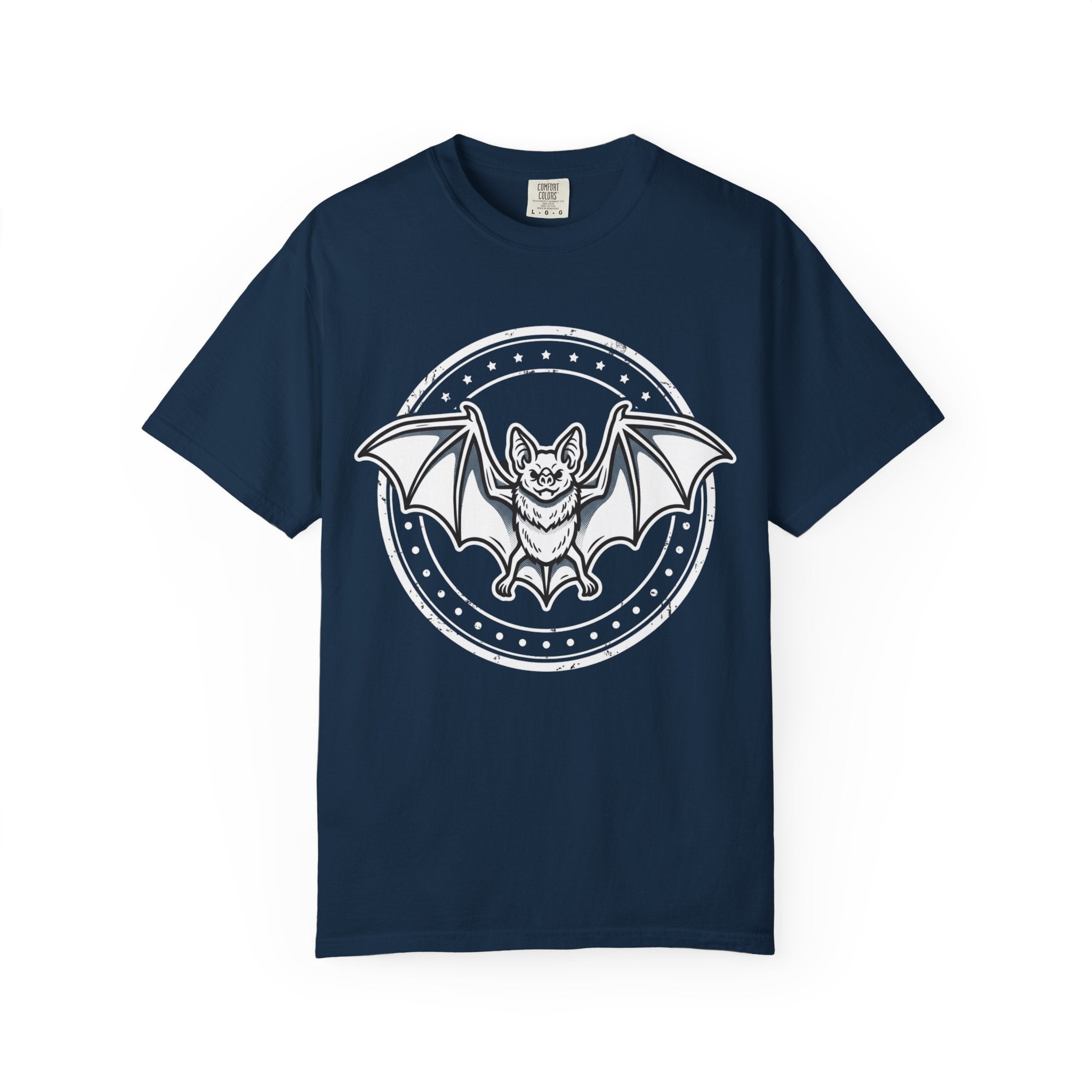 Bat Emblem Graphic Tee — Heavyweight Garment-Dyed Comfort Colors