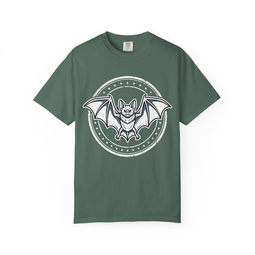 Bat Emblem Graphic Tee — Heavyweight Garment-Dyed Comfort Colors