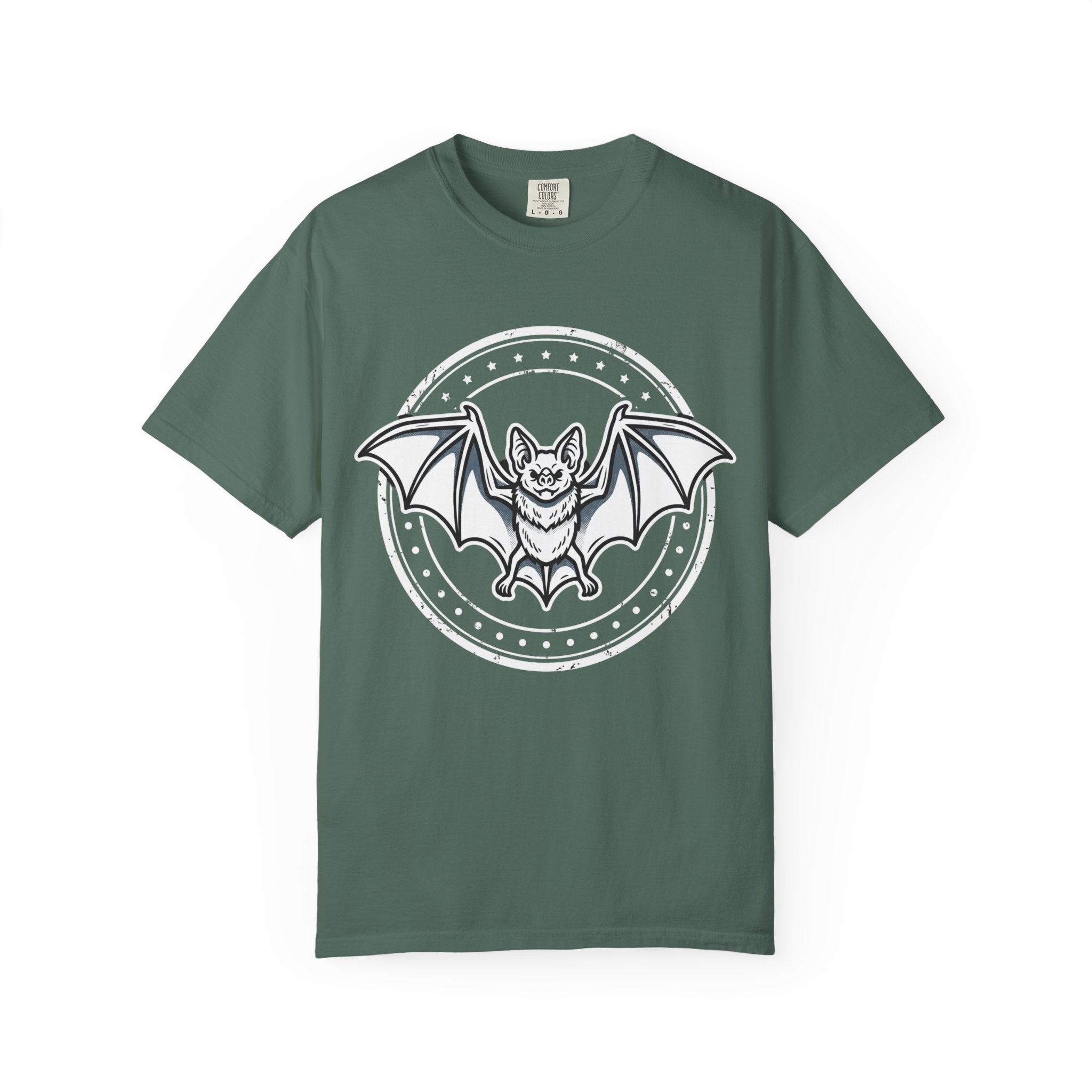 Bat Emblem Graphic Tee — Heavyweight Garment-Dyed Comfort Colors