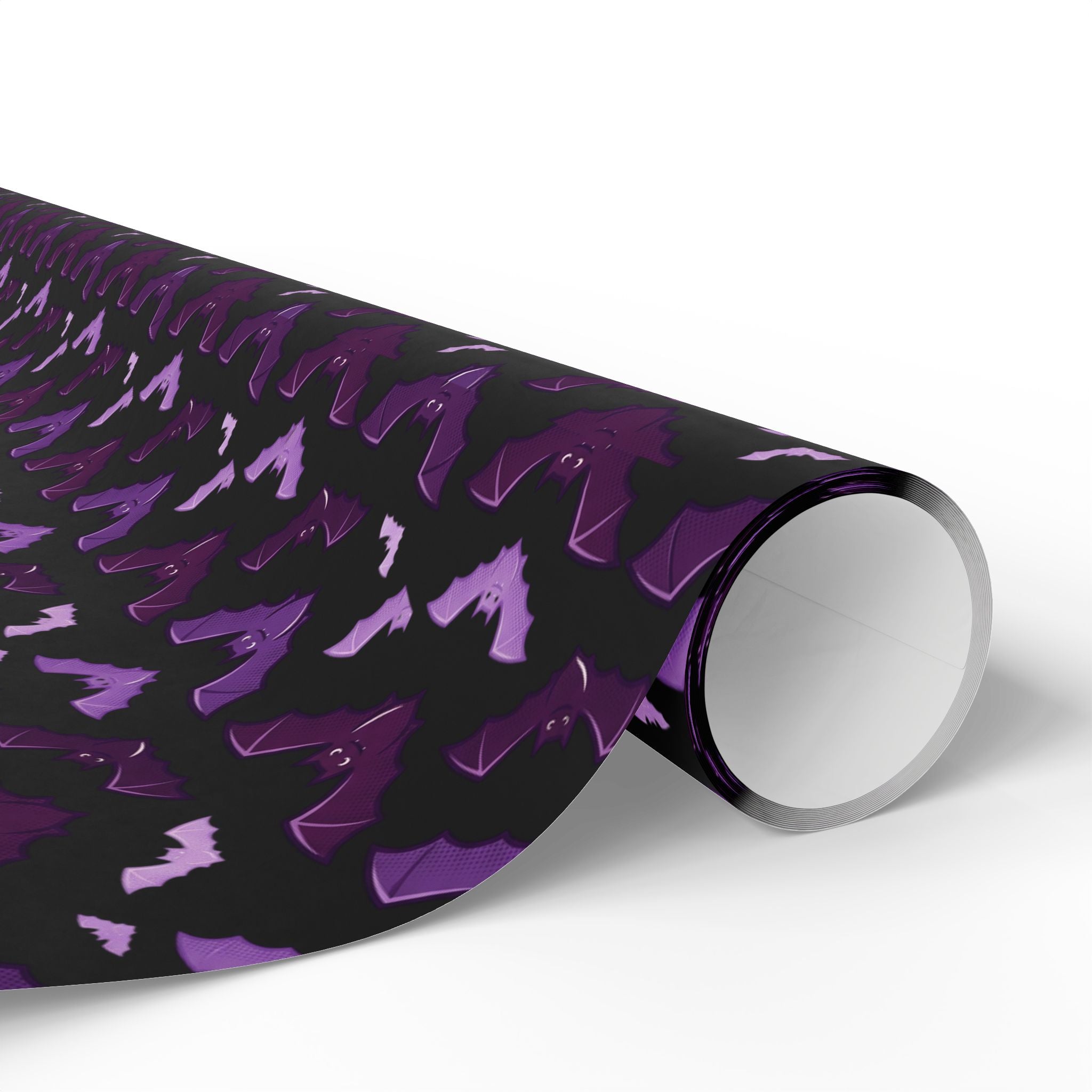 Gothic Bat Wrapping Paper — Purple & Black Gift Wrap