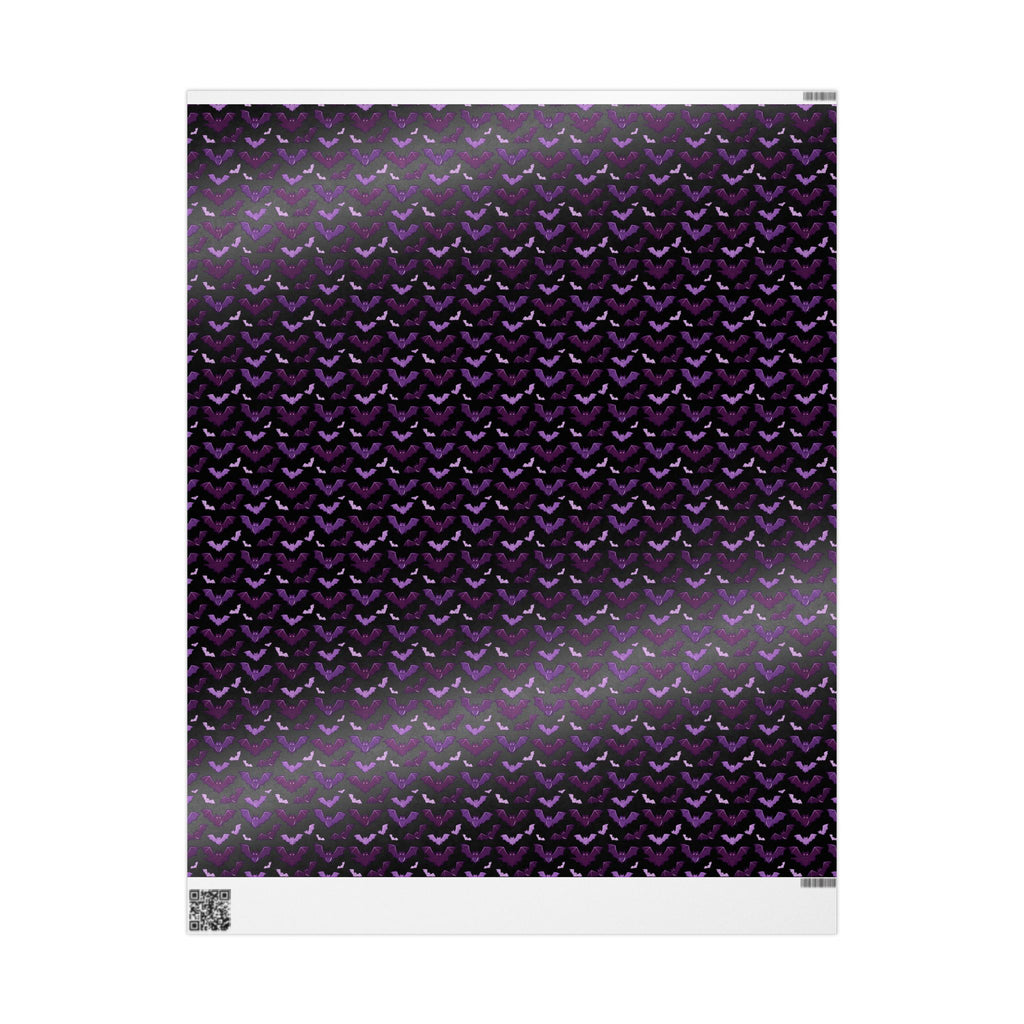 Gothic Bat Wrapping Paper — Purple & Black Gift Wrap