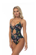Floral Temptation Cutout One-Piece Swimsuit