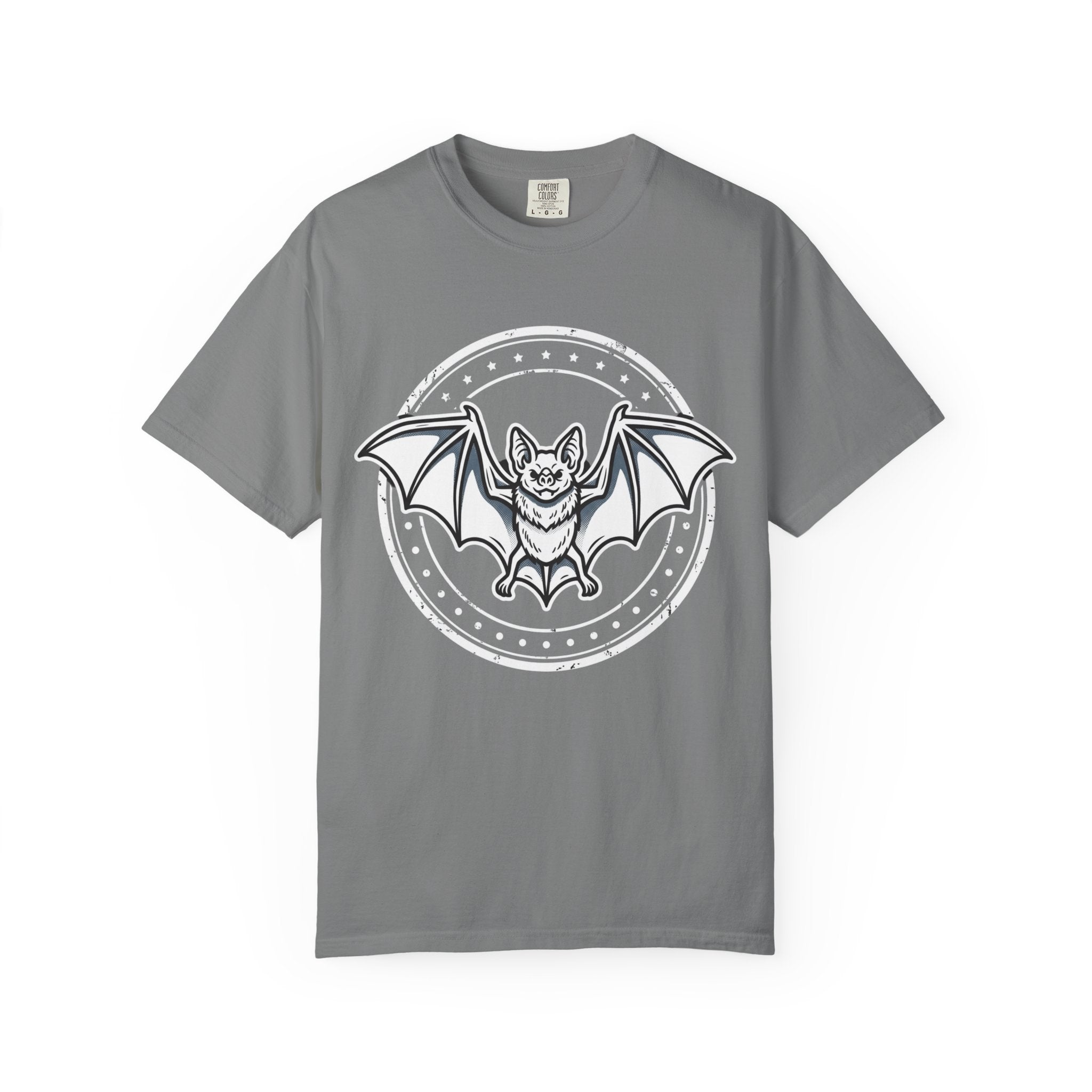 Bat Emblem Graphic Tee — Heavyweight Garment-Dyed Comfort Colors