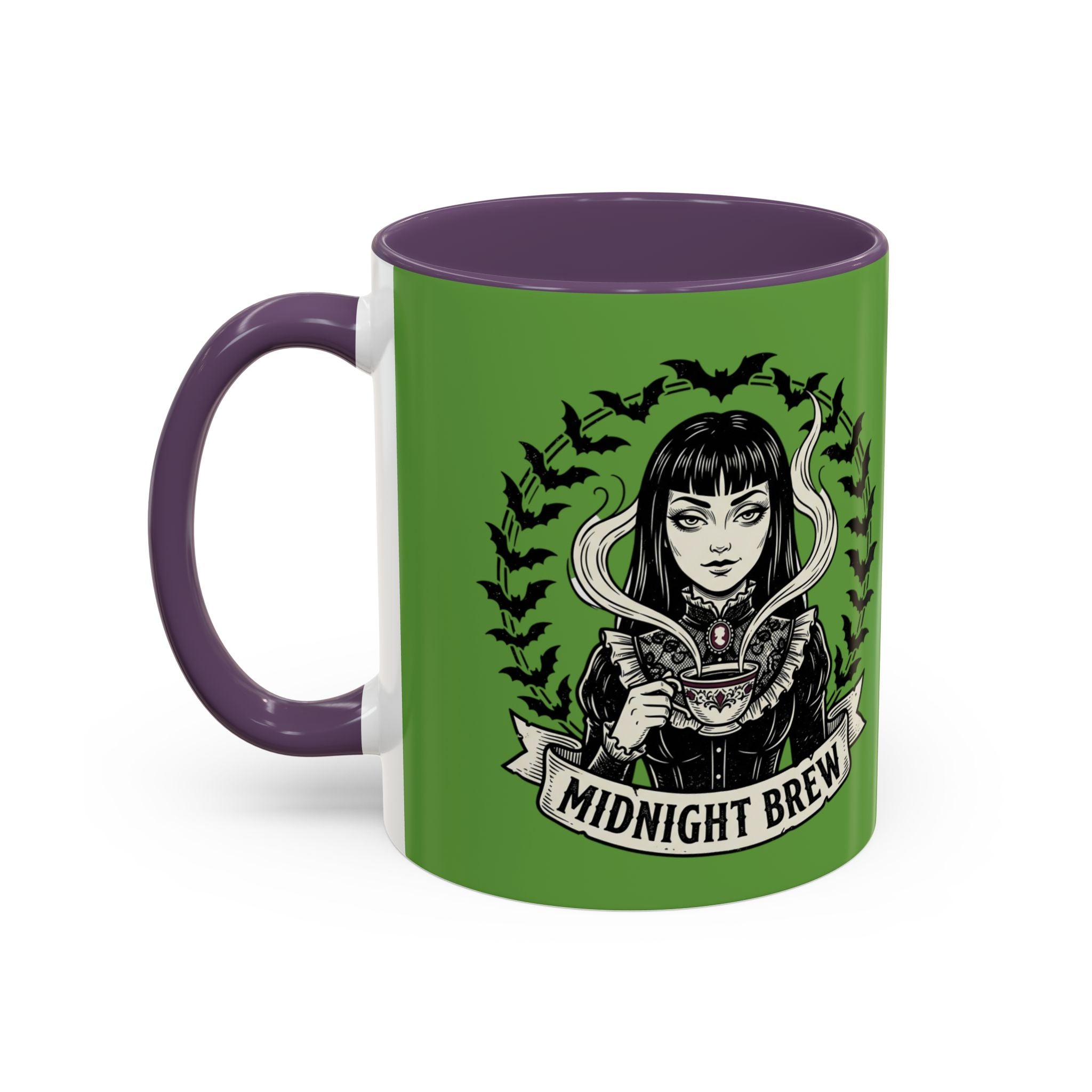 Midnight Brew Witchy Coffee Mug — Gothic Bat Design 11oz