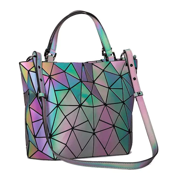 Geometric Laser Handbag & Crossbody Set