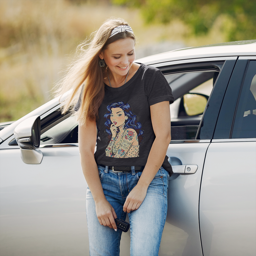 Vintage Tattoos Are Trashy Slim Fit Graphic Tee