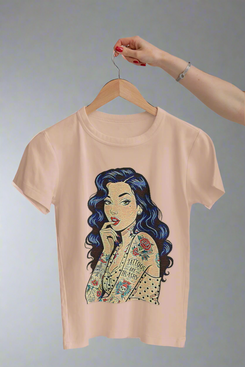 Vintage Tattoos Are Trashy Slim Fit Graphic Tee