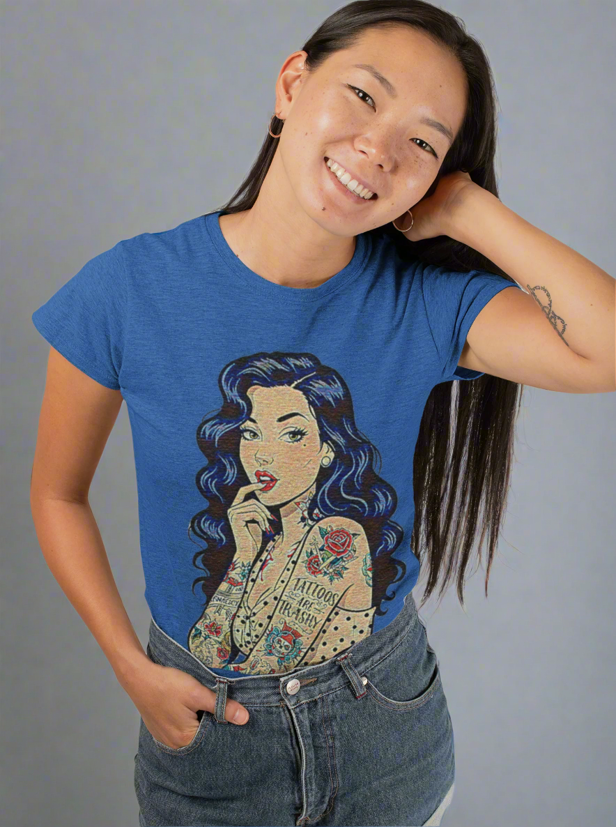 Vintage Tattoos Are Trashy Slim Fit Graphic Tee
