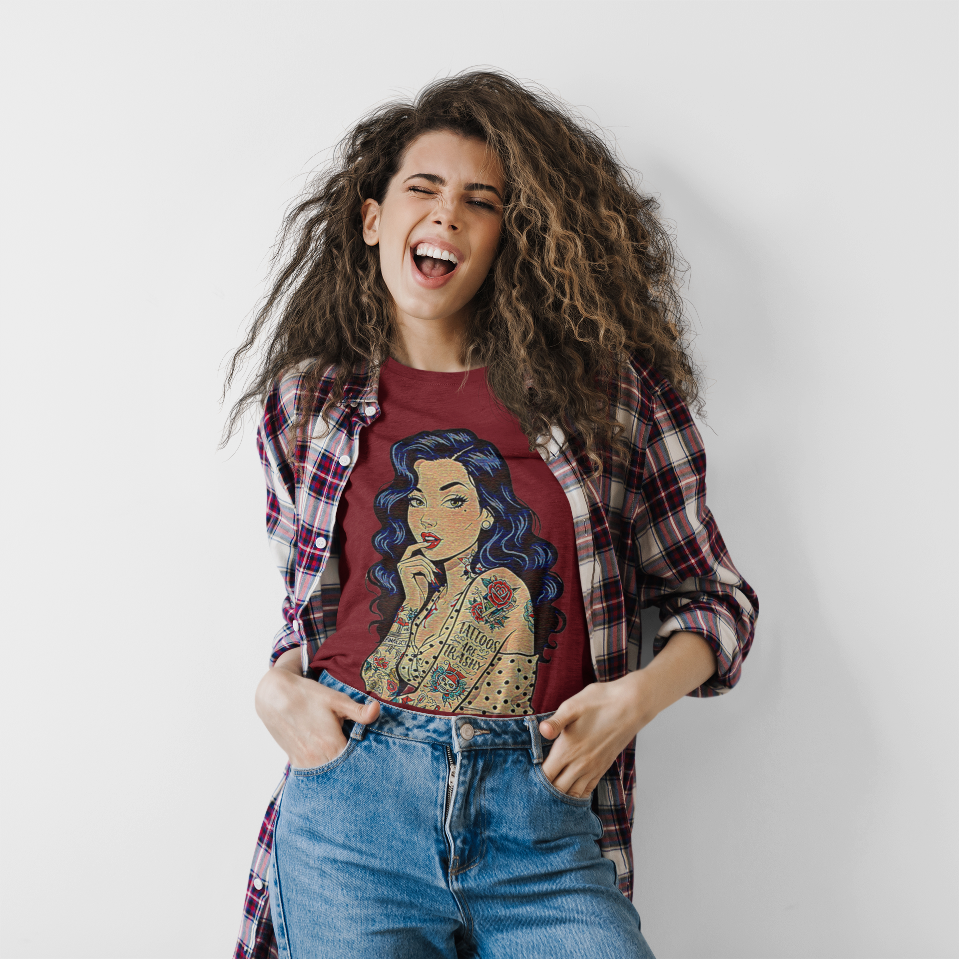 Vintage Tattoos Are Trashy Slim Fit Graphic Tee