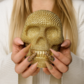 Resin Beaded Skull Statue