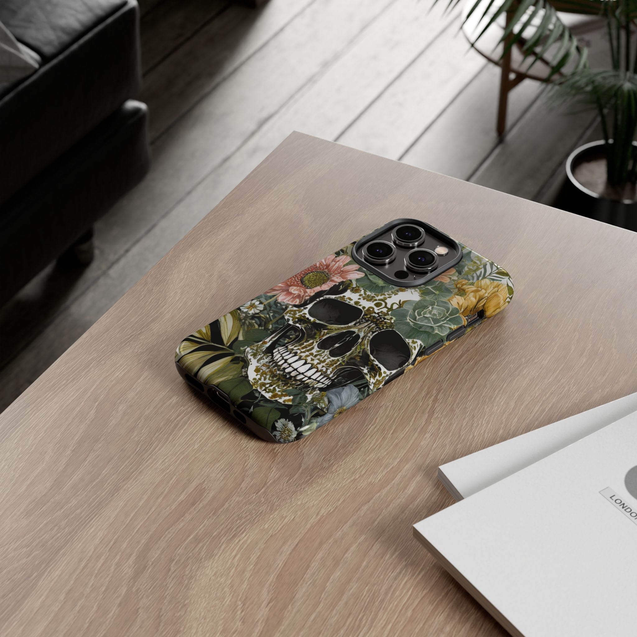 Floral Skull Tough Phone Case