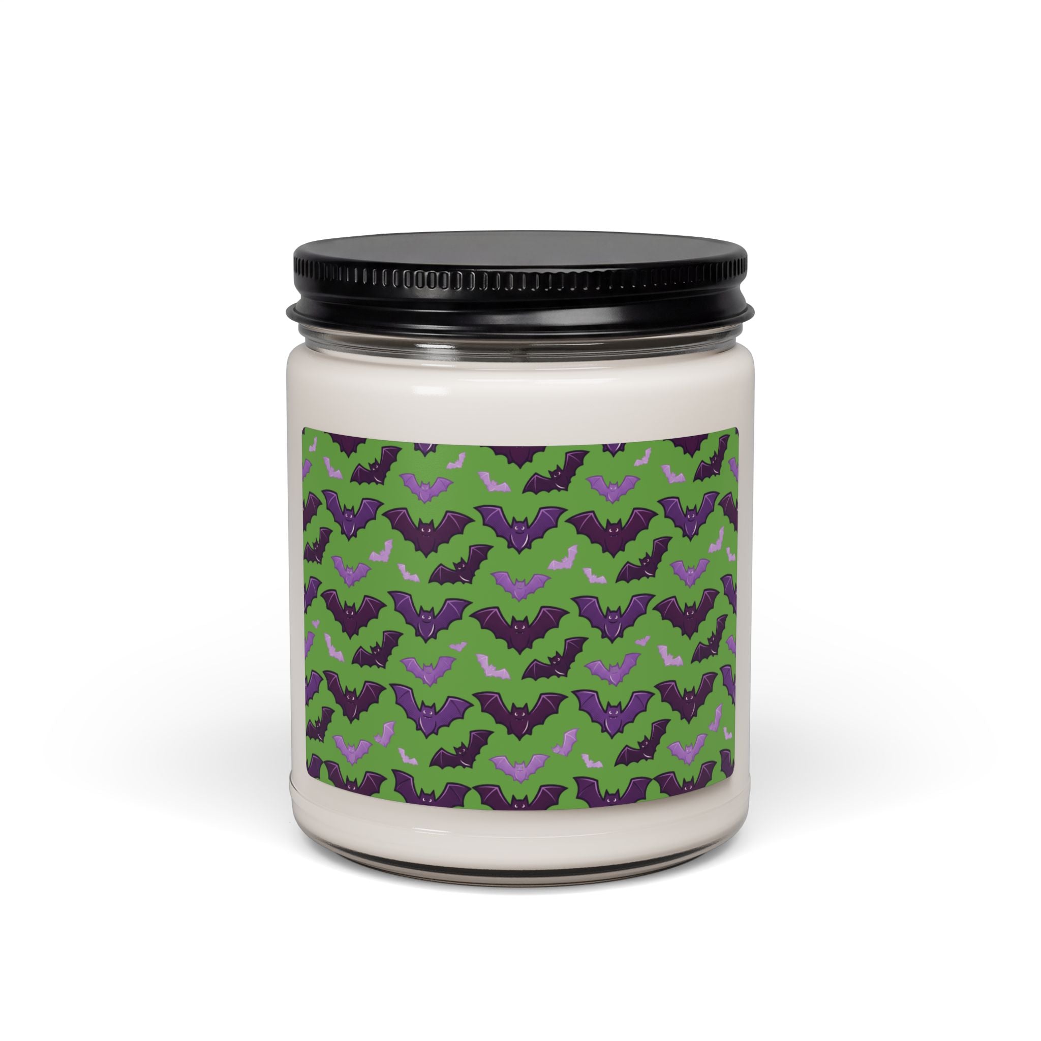 Bat Pattern Soy Candle — 9oz Scented Jar