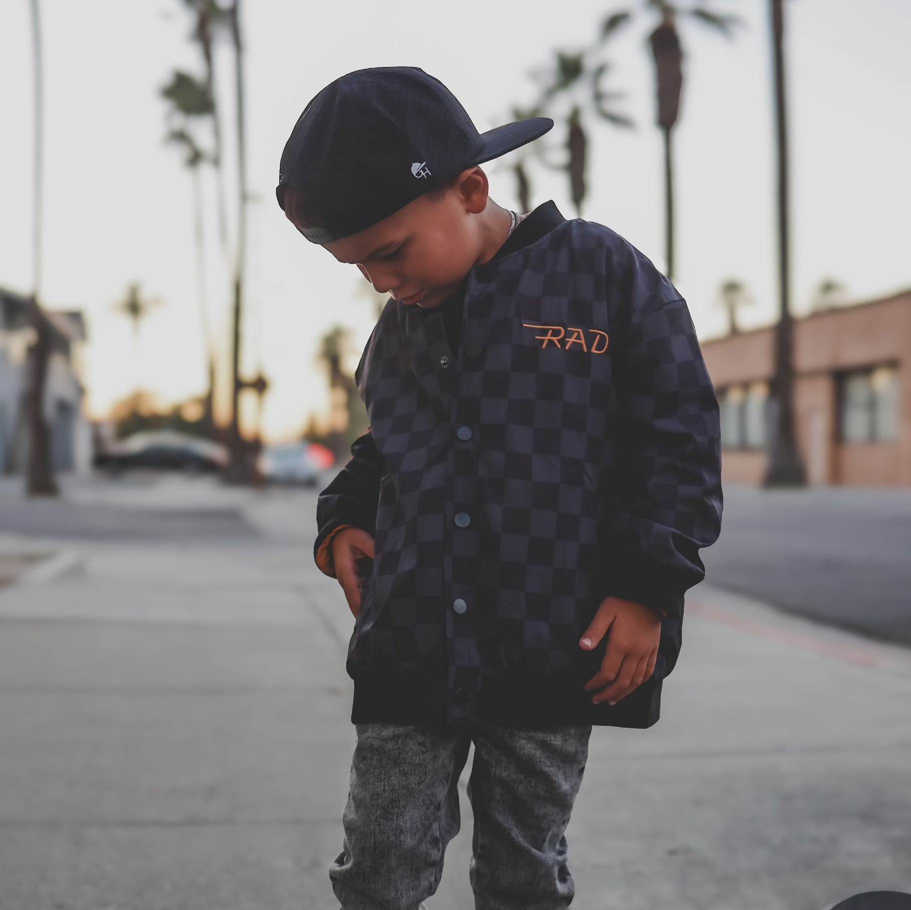 Kids Waterproof Letterman Jacket — Checkers