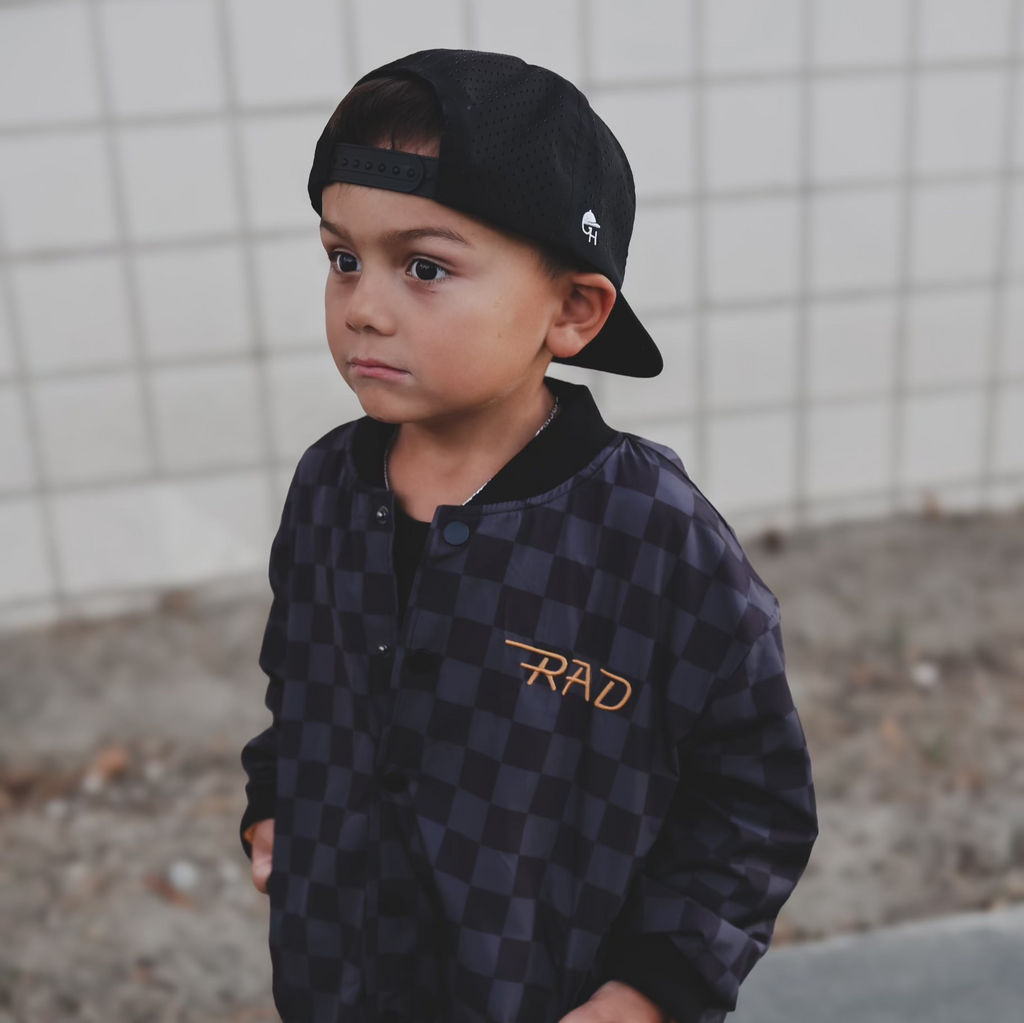 Kids Waterproof Letterman Jacket — Checkers
