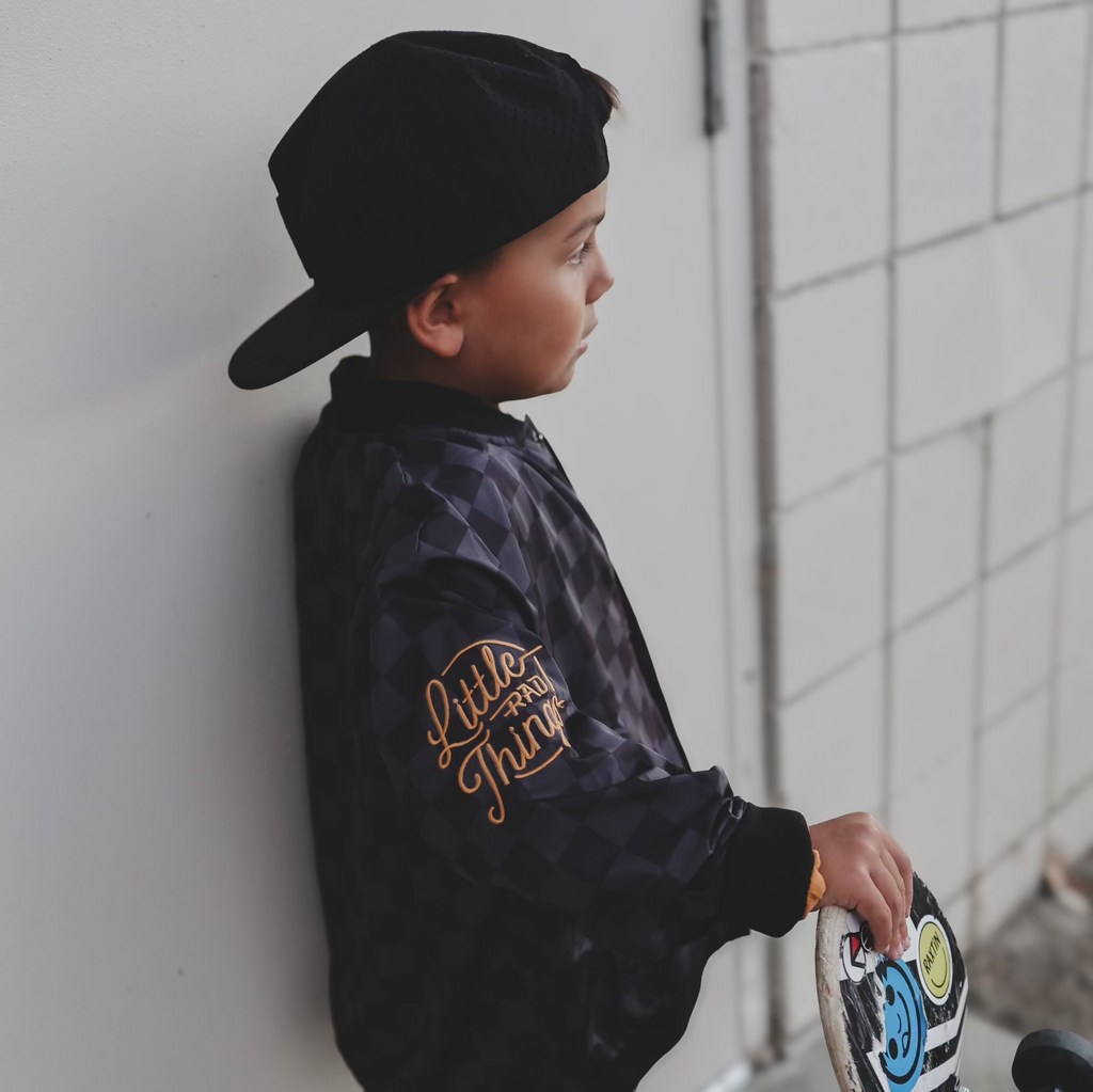 Kids Waterproof Letterman Jacket — Checkers