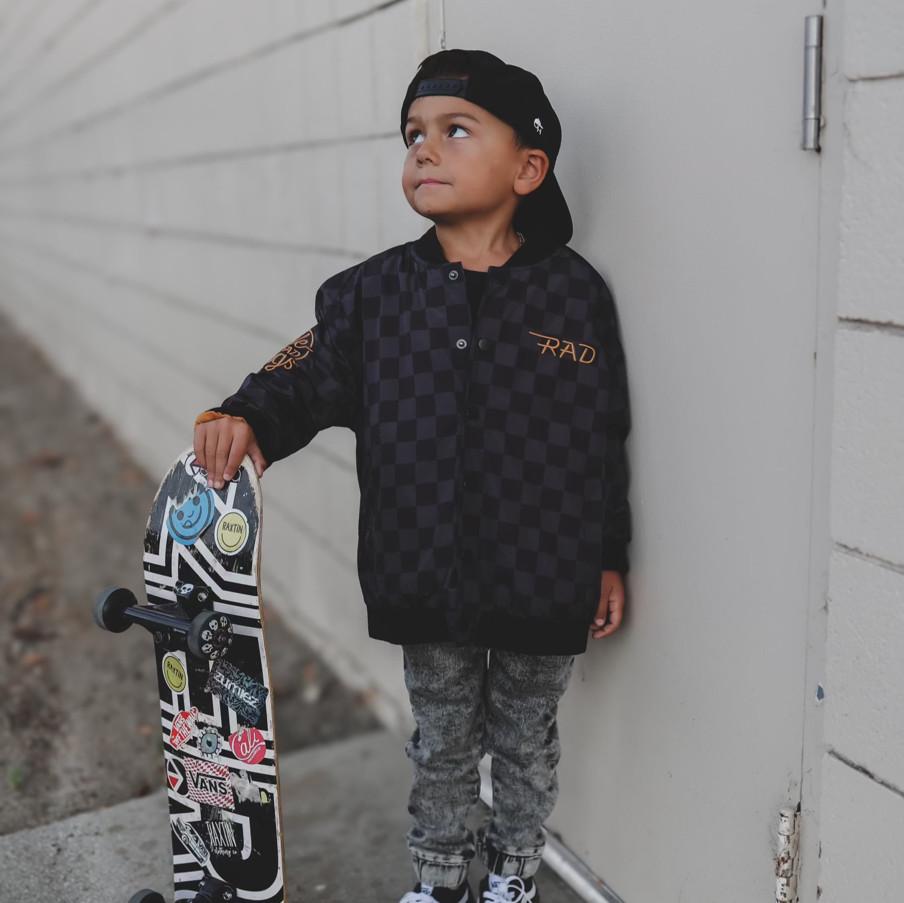 Kids Waterproof Letterman Jacket — Checkers