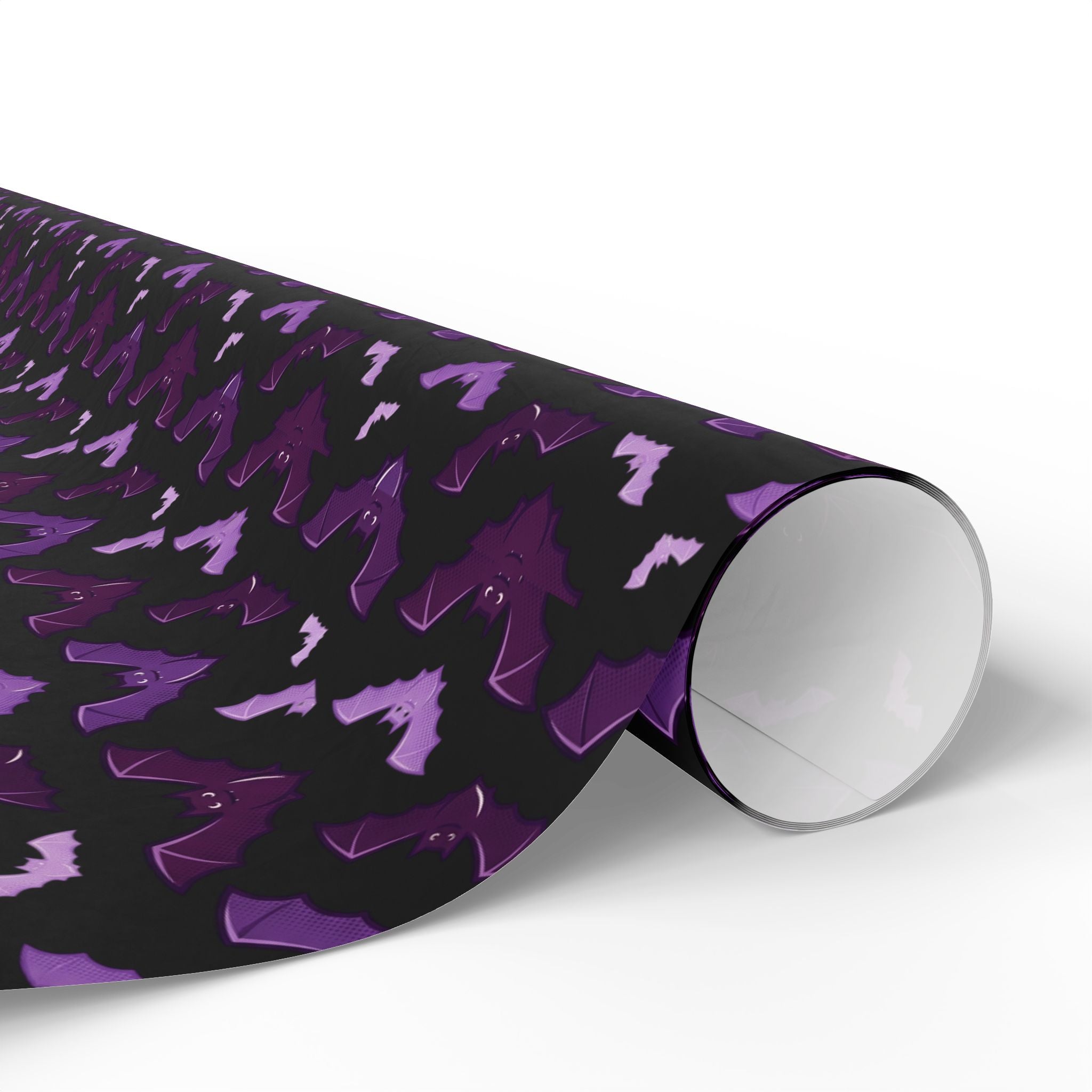 Gothic Bat Wrapping Paper — Purple & Black Gift Wrap