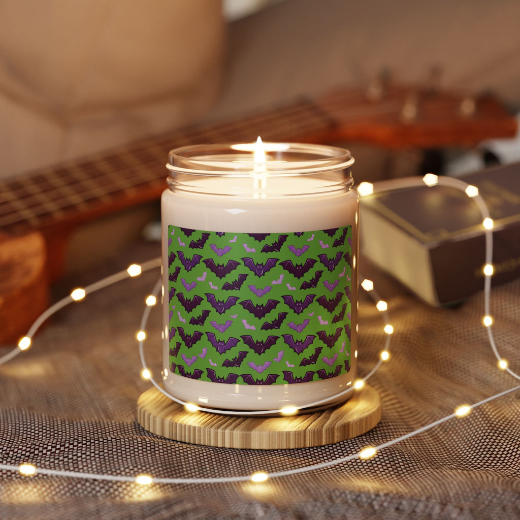 Bat Pattern Soy Candle — 9oz Scented Jar