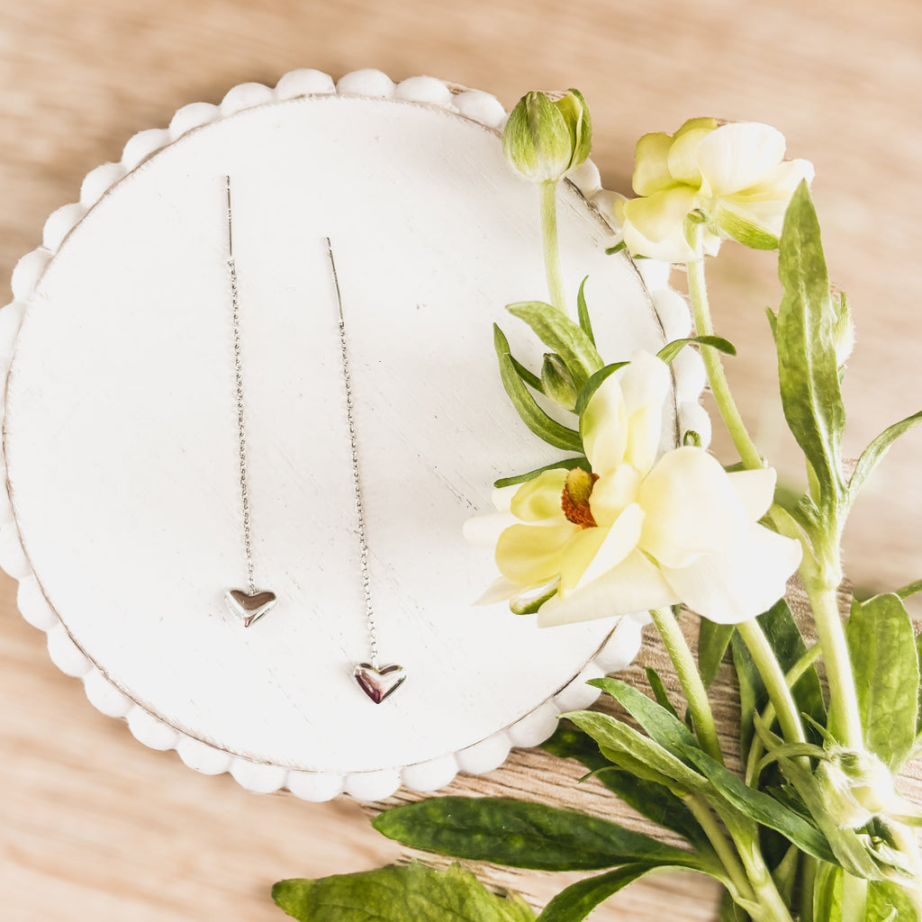 Dainty Heart Drop Earrings