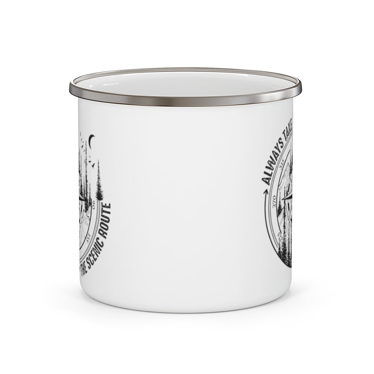 Scenic Route Enamel Camping Mug