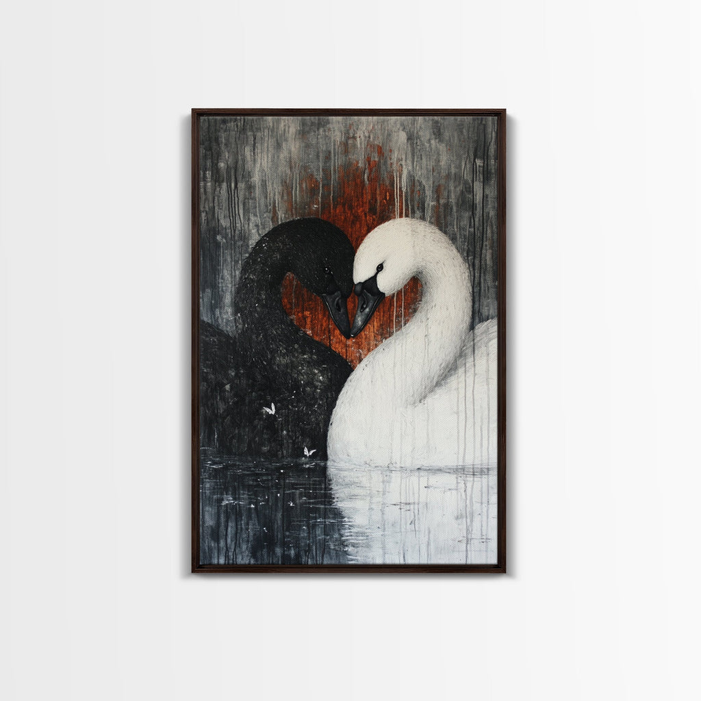 Two Swans in Love Canvas Print