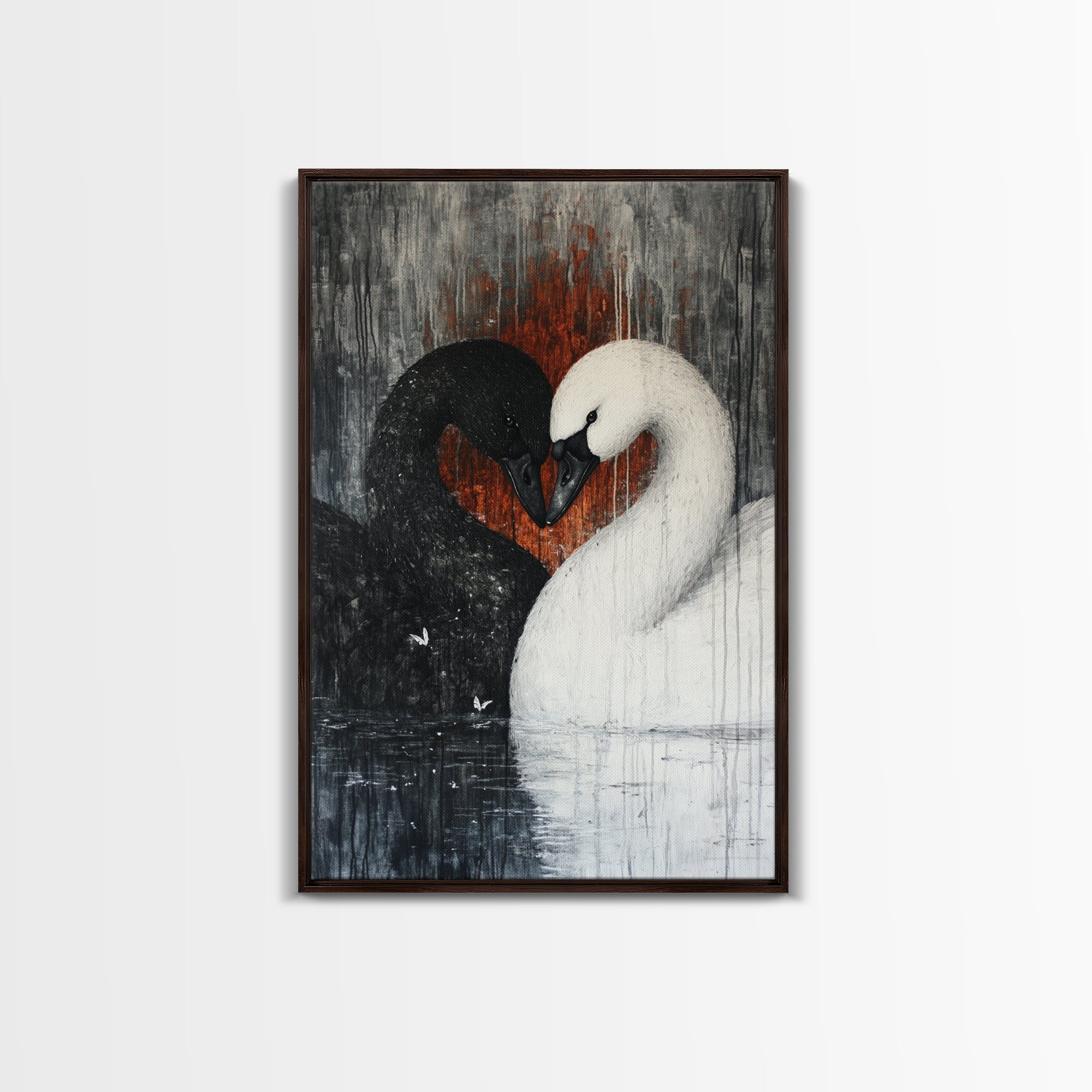 Two Swans in Love Canvas Print