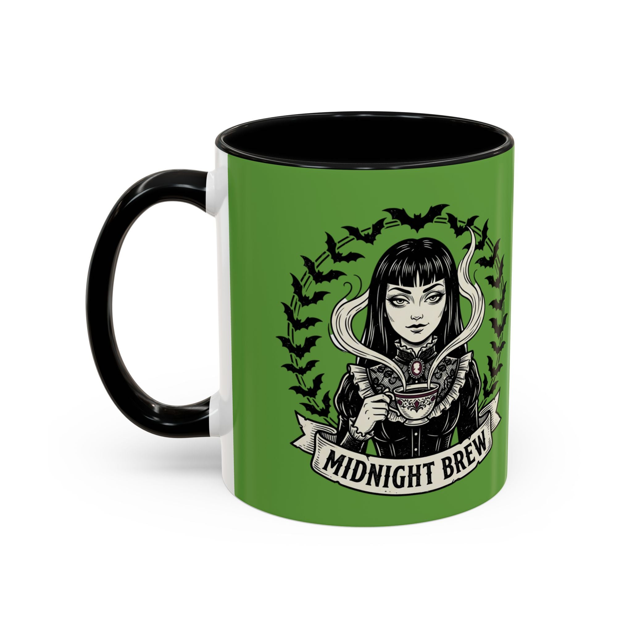 Midnight Brew Witchy Coffee Mug — Gothic Bat Design 11oz
