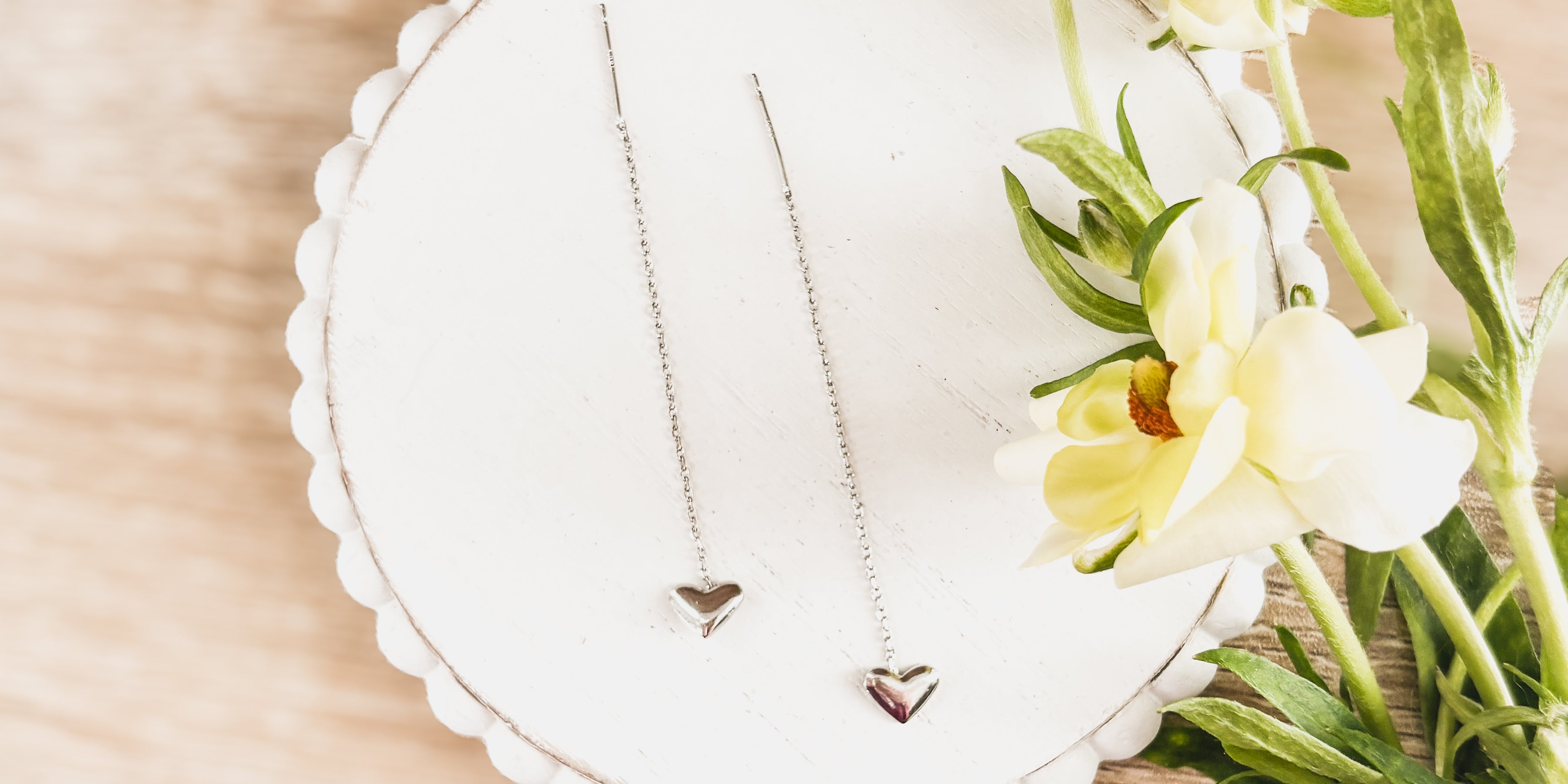Dainty Heart Drop Earrings