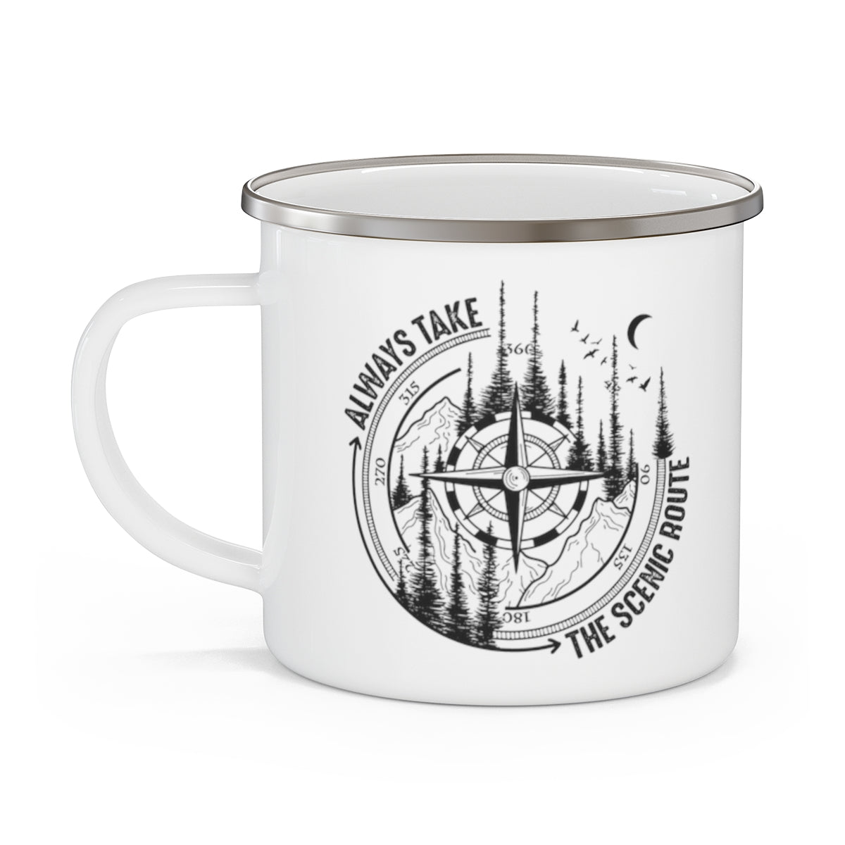 Scenic Route Enamel Camping Mug