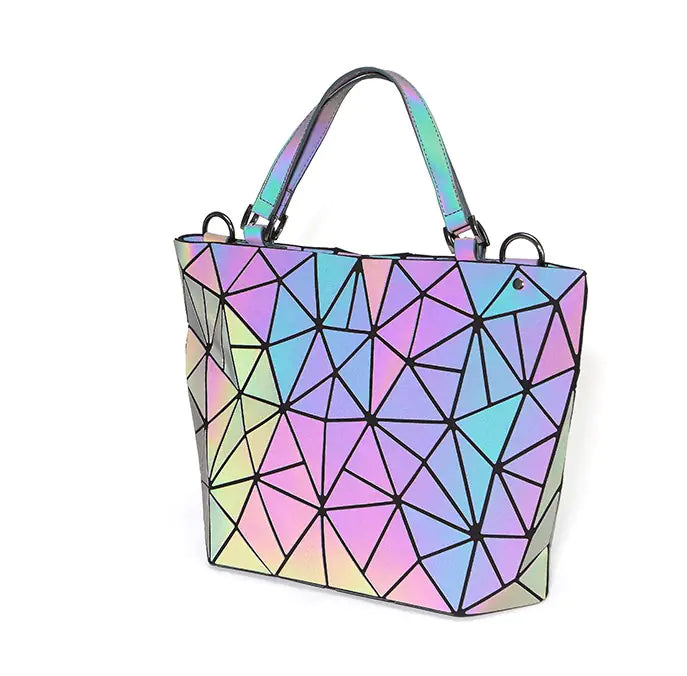 Geometric Laser Handbag & Crossbody Set