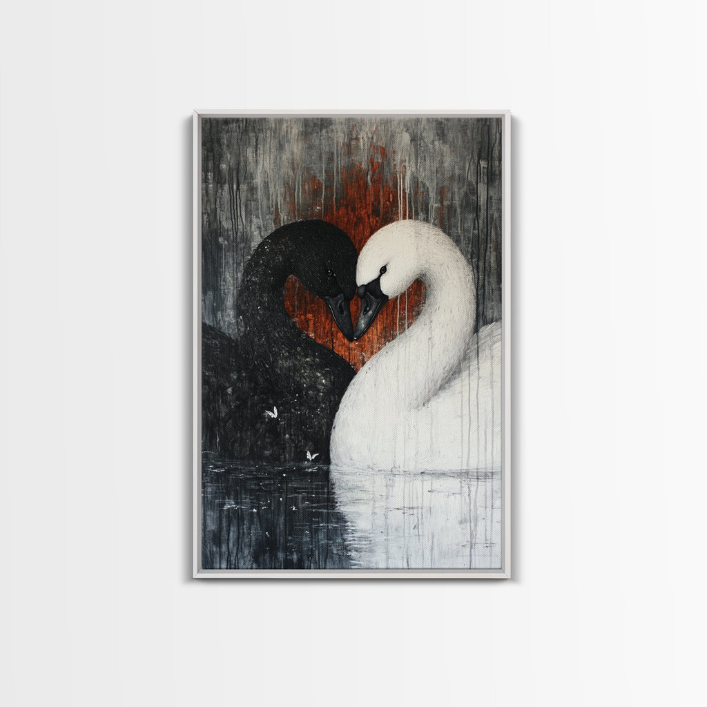 Two Swans in Love Canvas Print