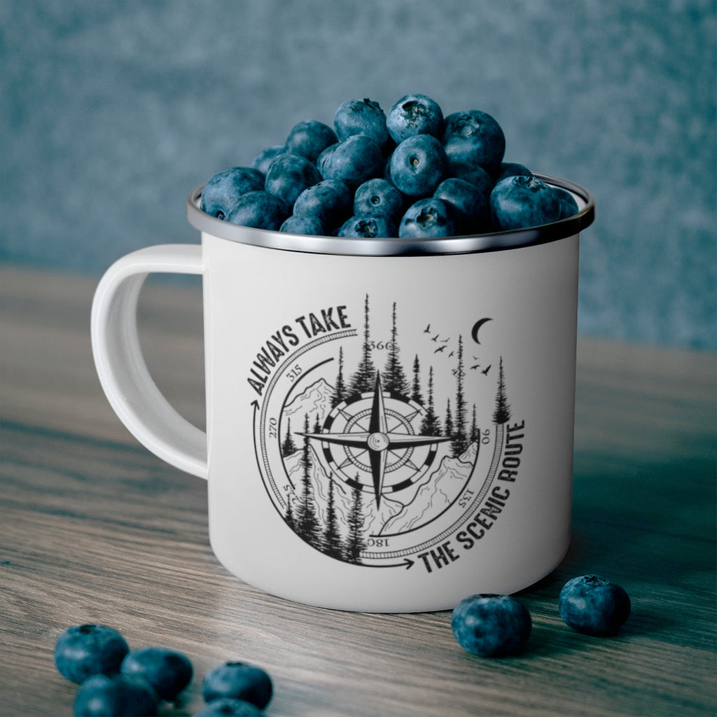 Scenic Route Enamel Camping Mug