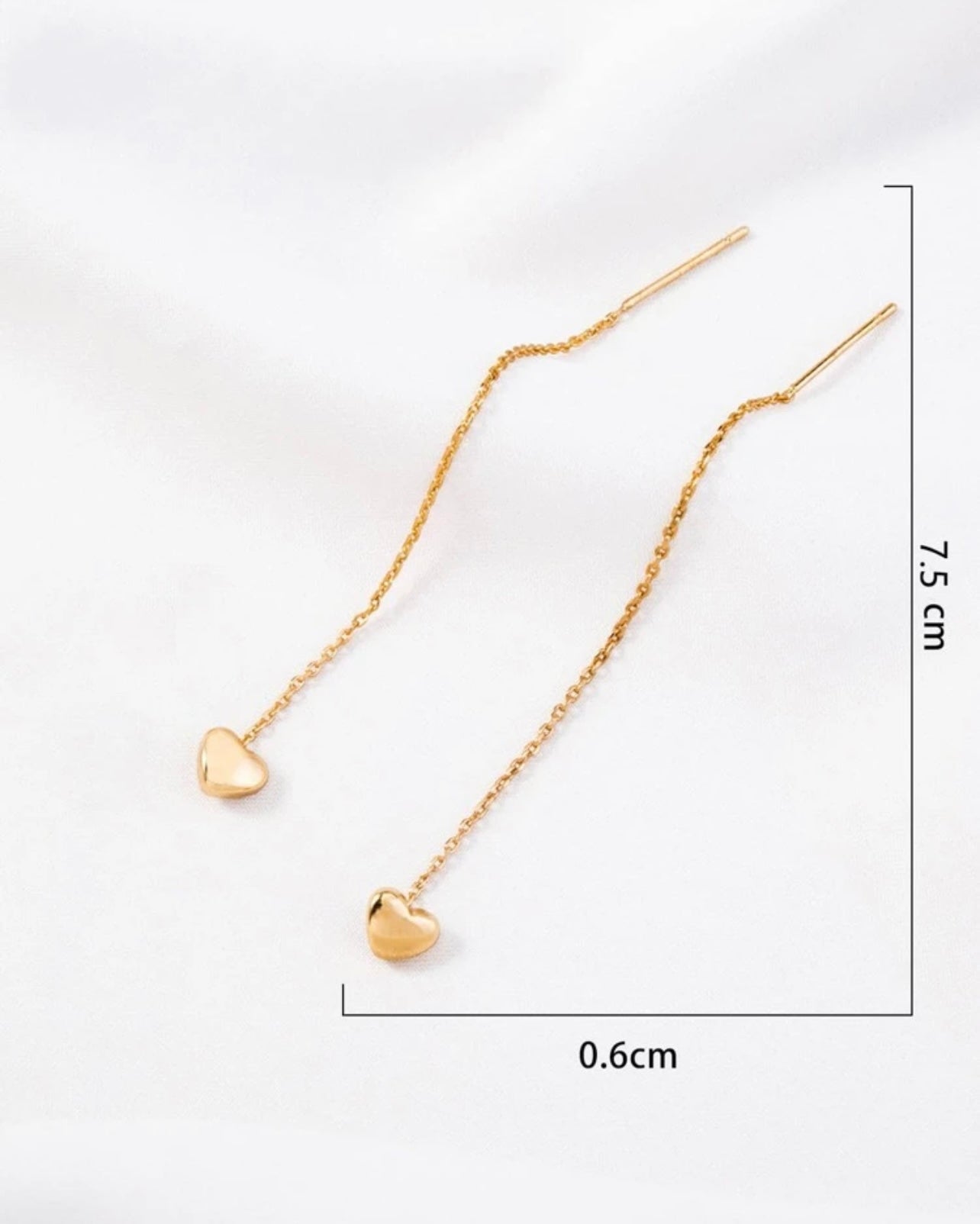 Dainty Heart Drop Earrings