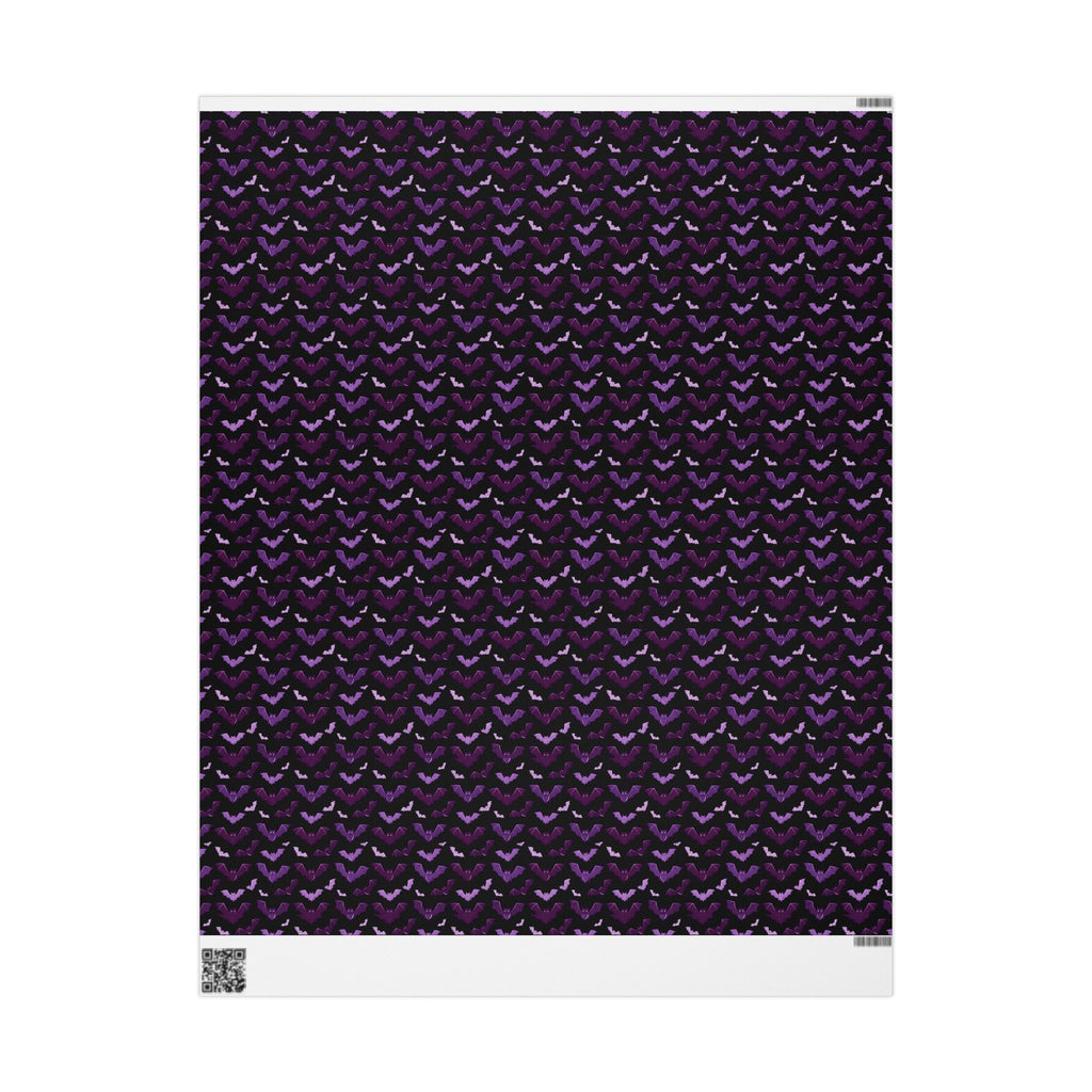 Gothic Bat Wrapping Paper — Purple & Black Gift Wrap