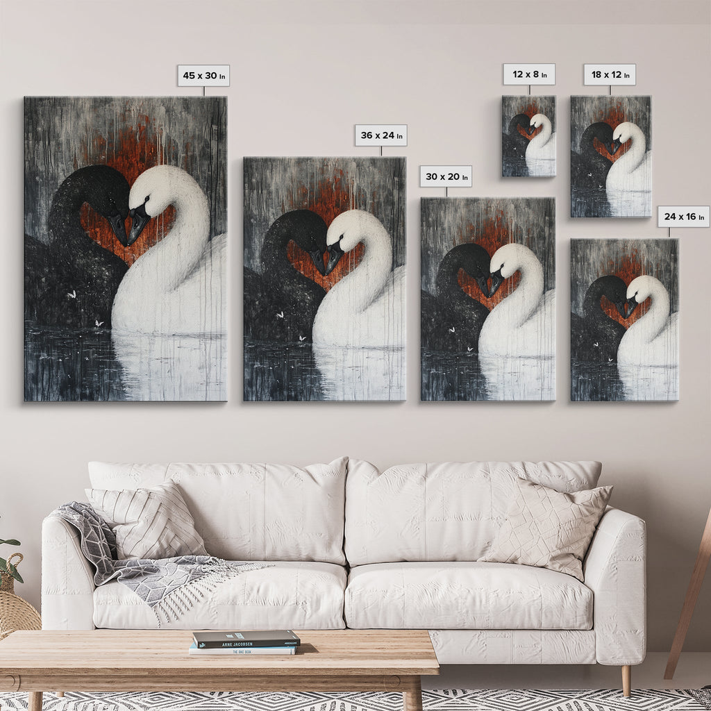 Two Swans in Love Canvas Print