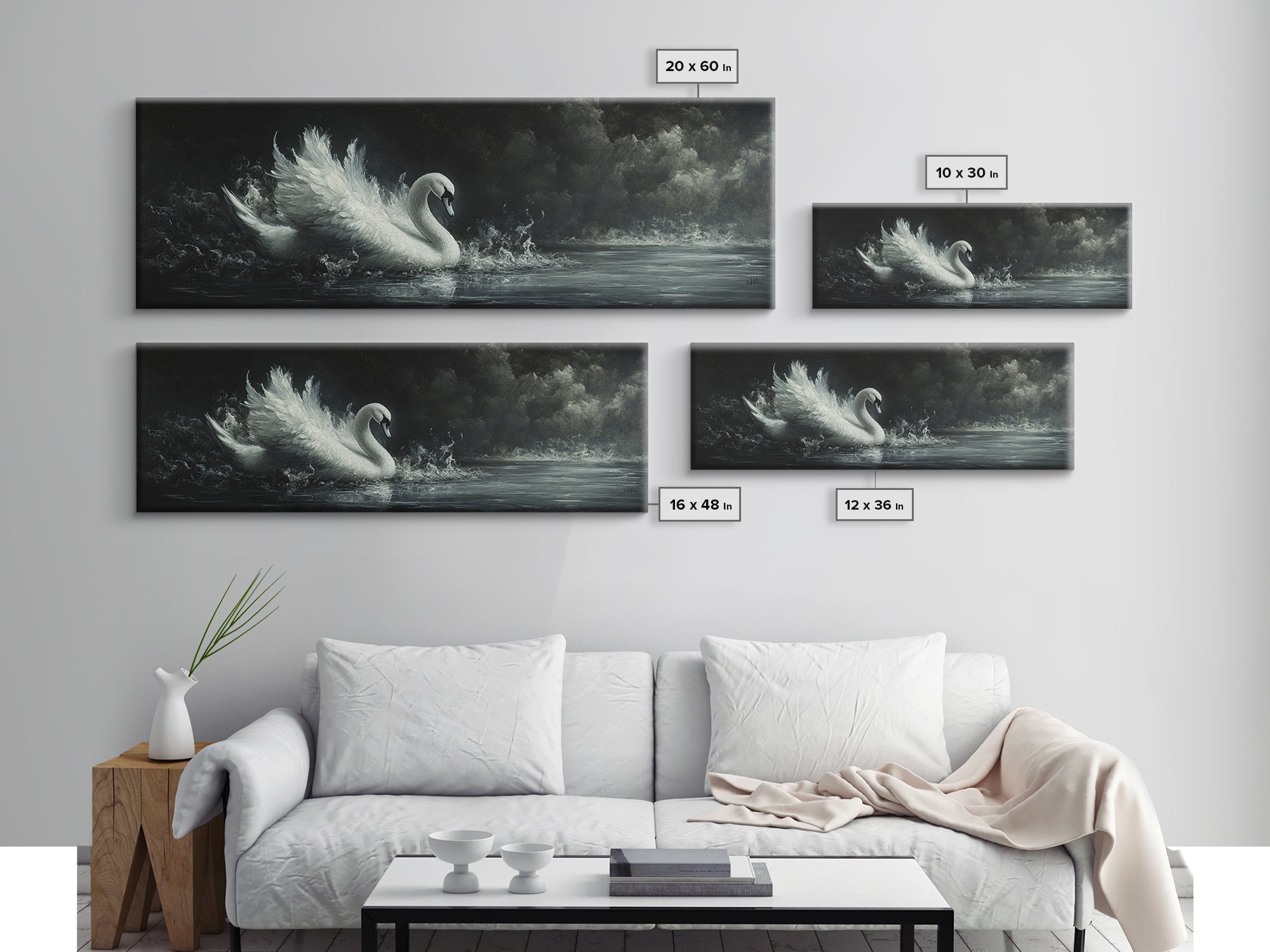 Gothic Swan Canvas Print