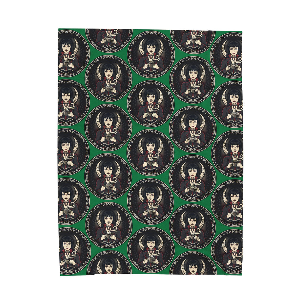 Gothic Doll Velveteen Throw Blanket