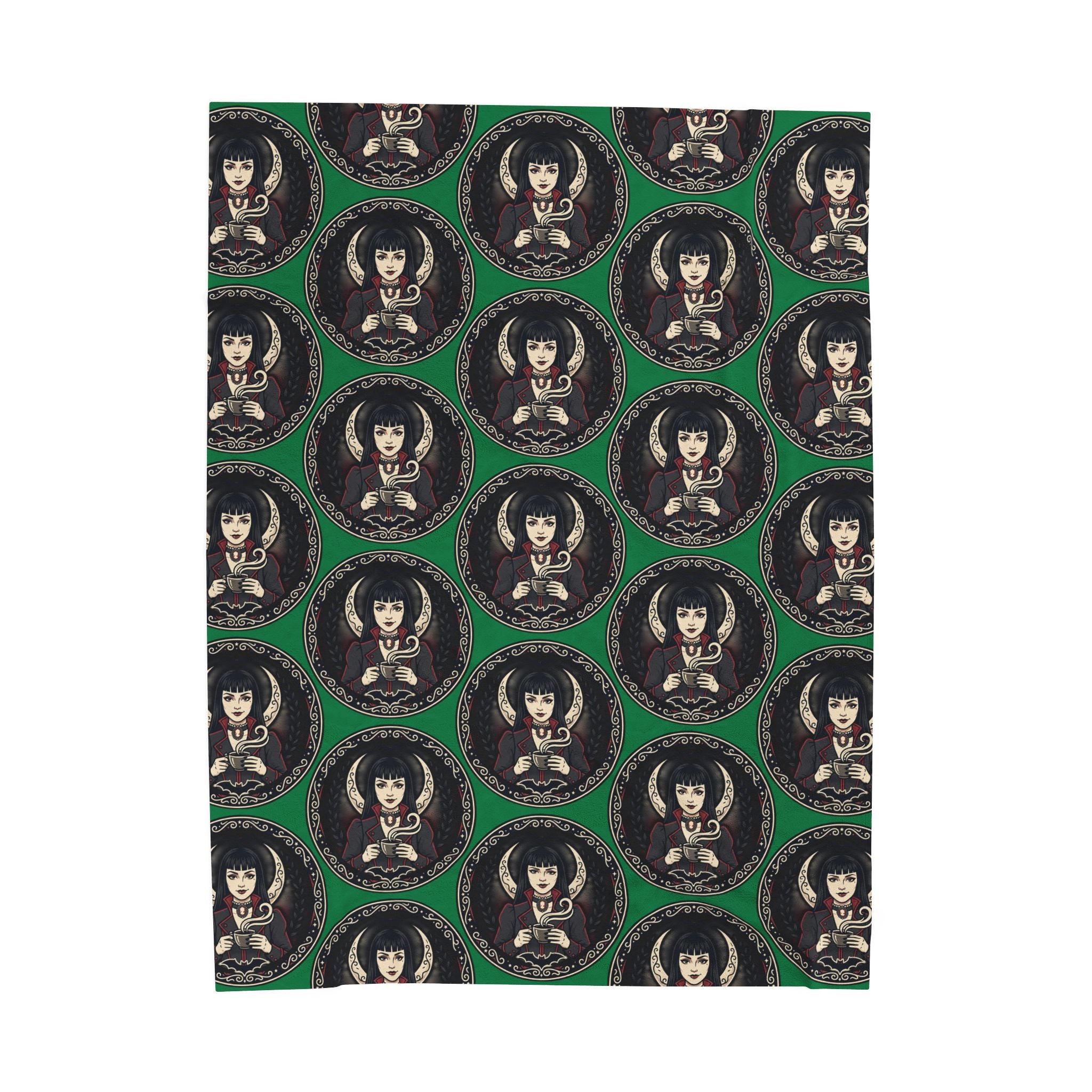 Gothic Doll Velveteen Throw Blanket