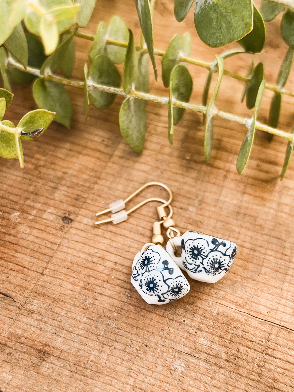 Dainty Tea Cup Charm Earrings